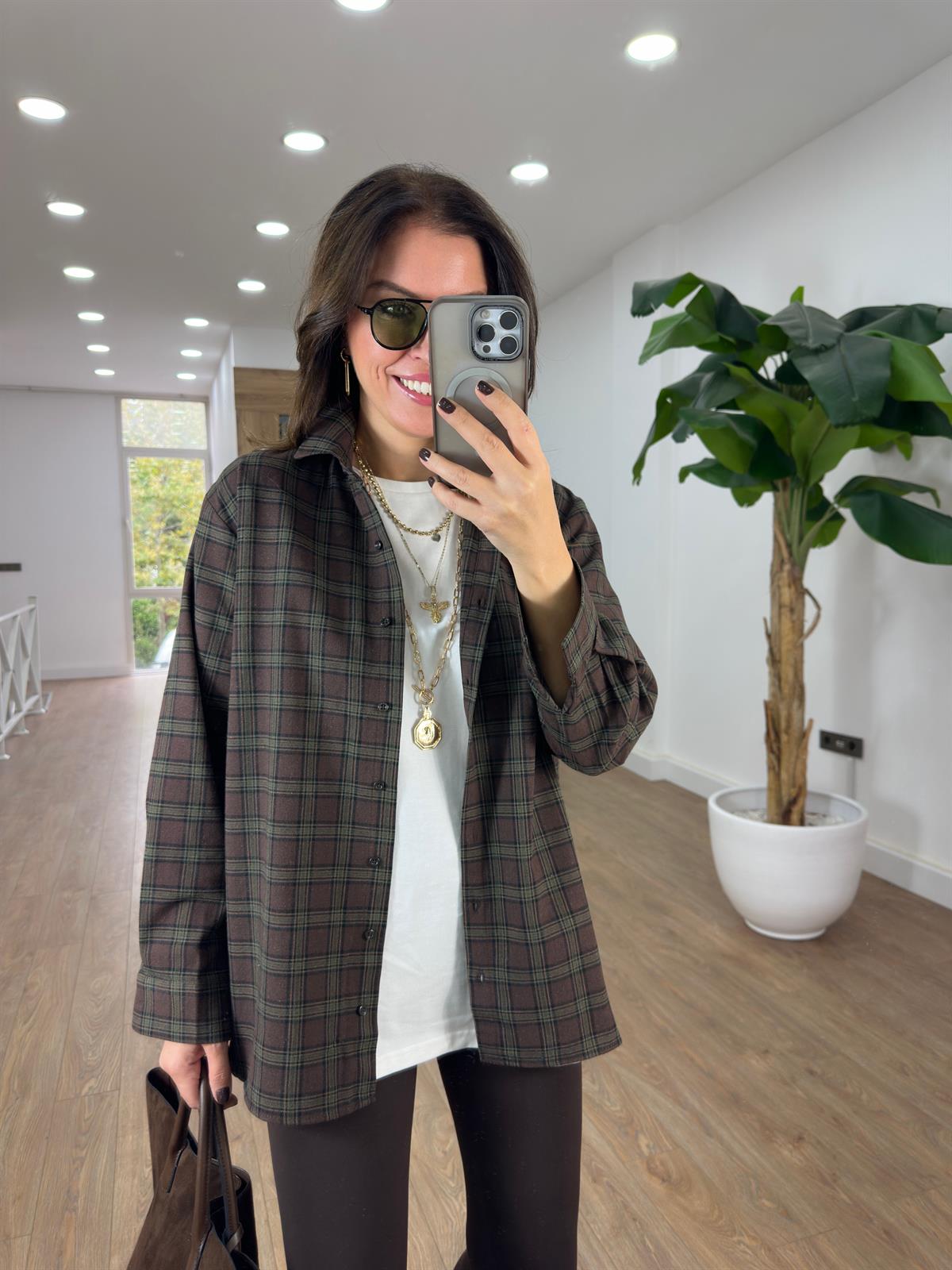 Ekoseli Oduncu Gömlek - Yeşil