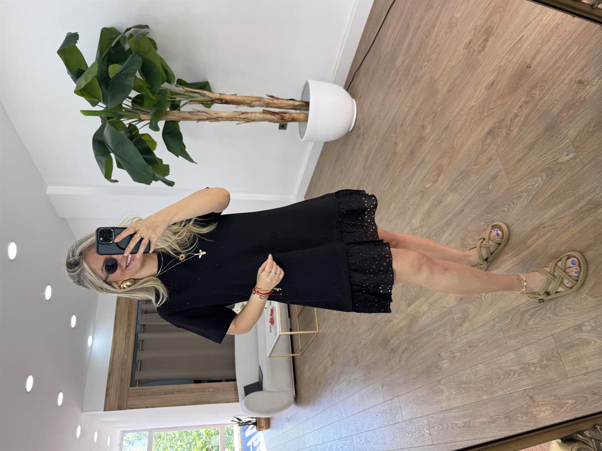 Etek Ucu Güpürlü Elbise 