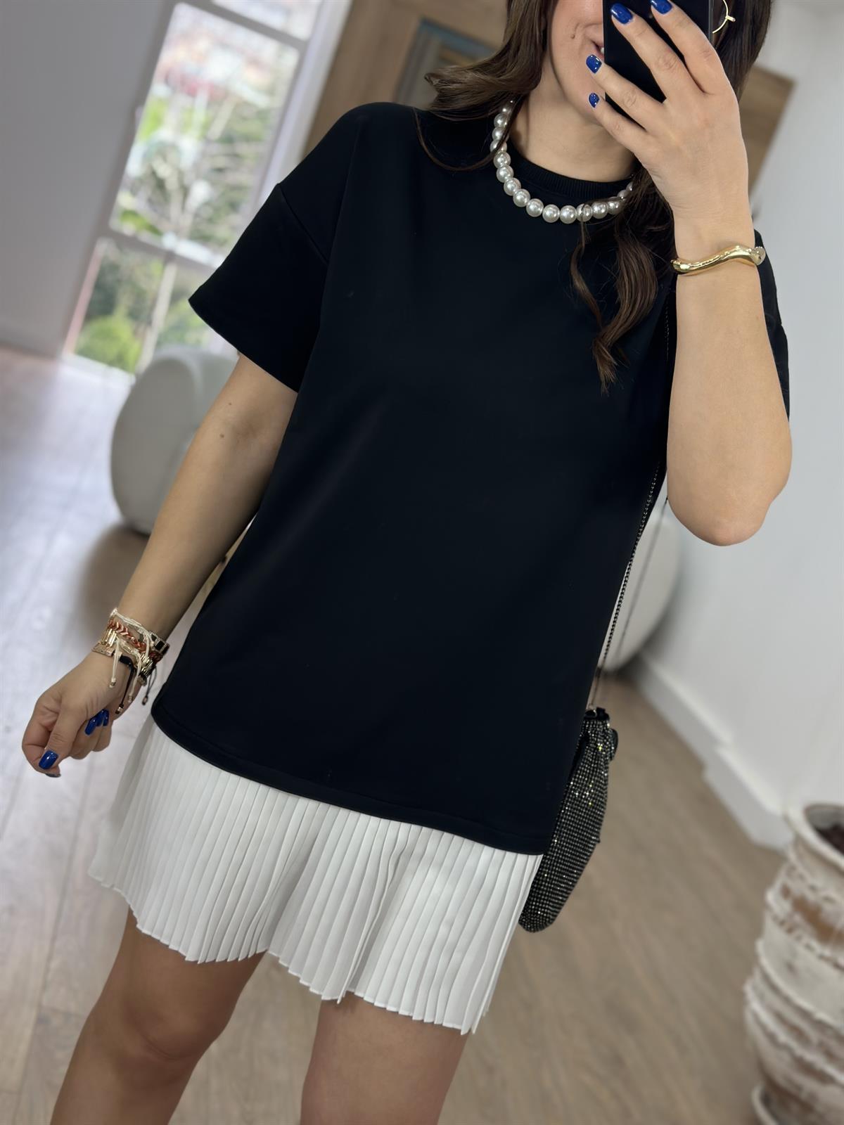 Etek Ucu Piliseli Sweat Elbise