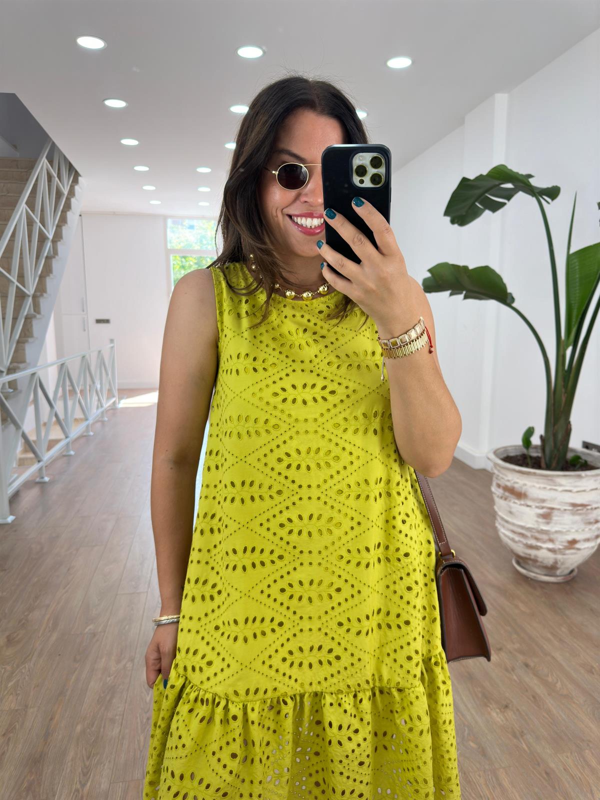 Etek Ucu Volanlı Fisto Elbise-Olive