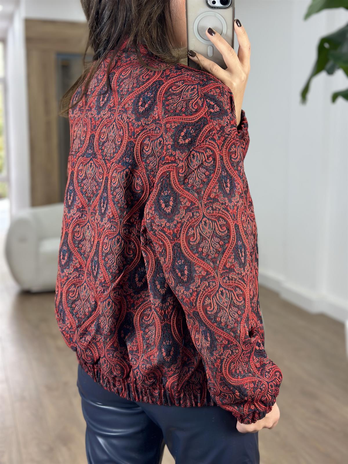 Etnik Desenli Bomber Ceket 