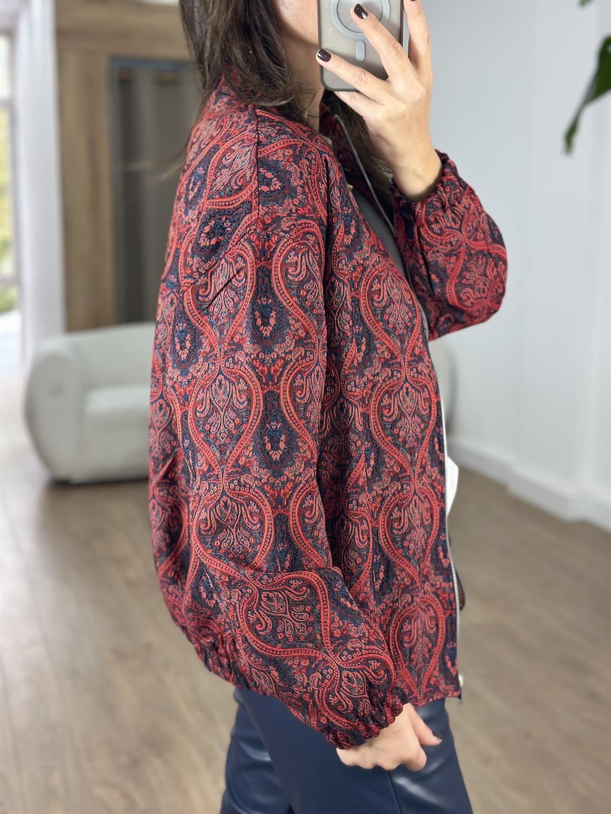 Etnik Desenli Bomber Ceket 