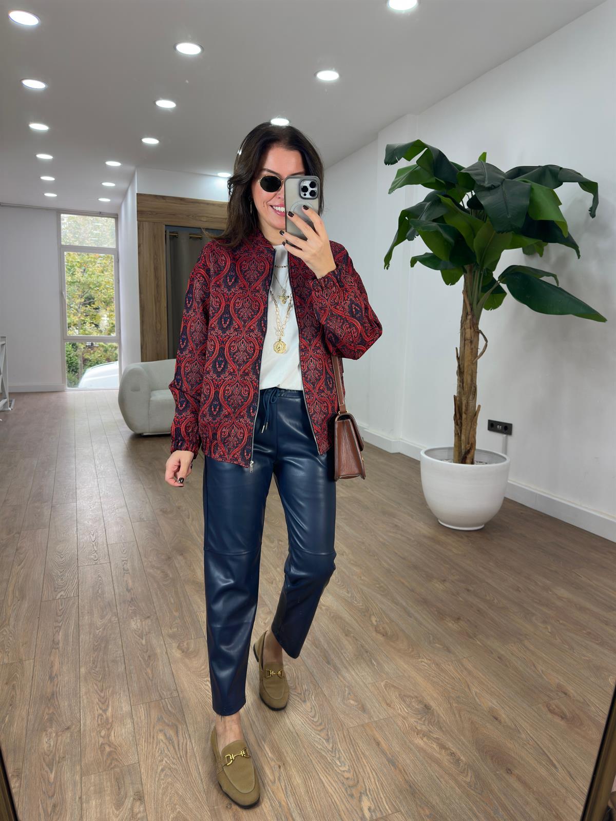 Etnik Desenli Bomber Ceket 