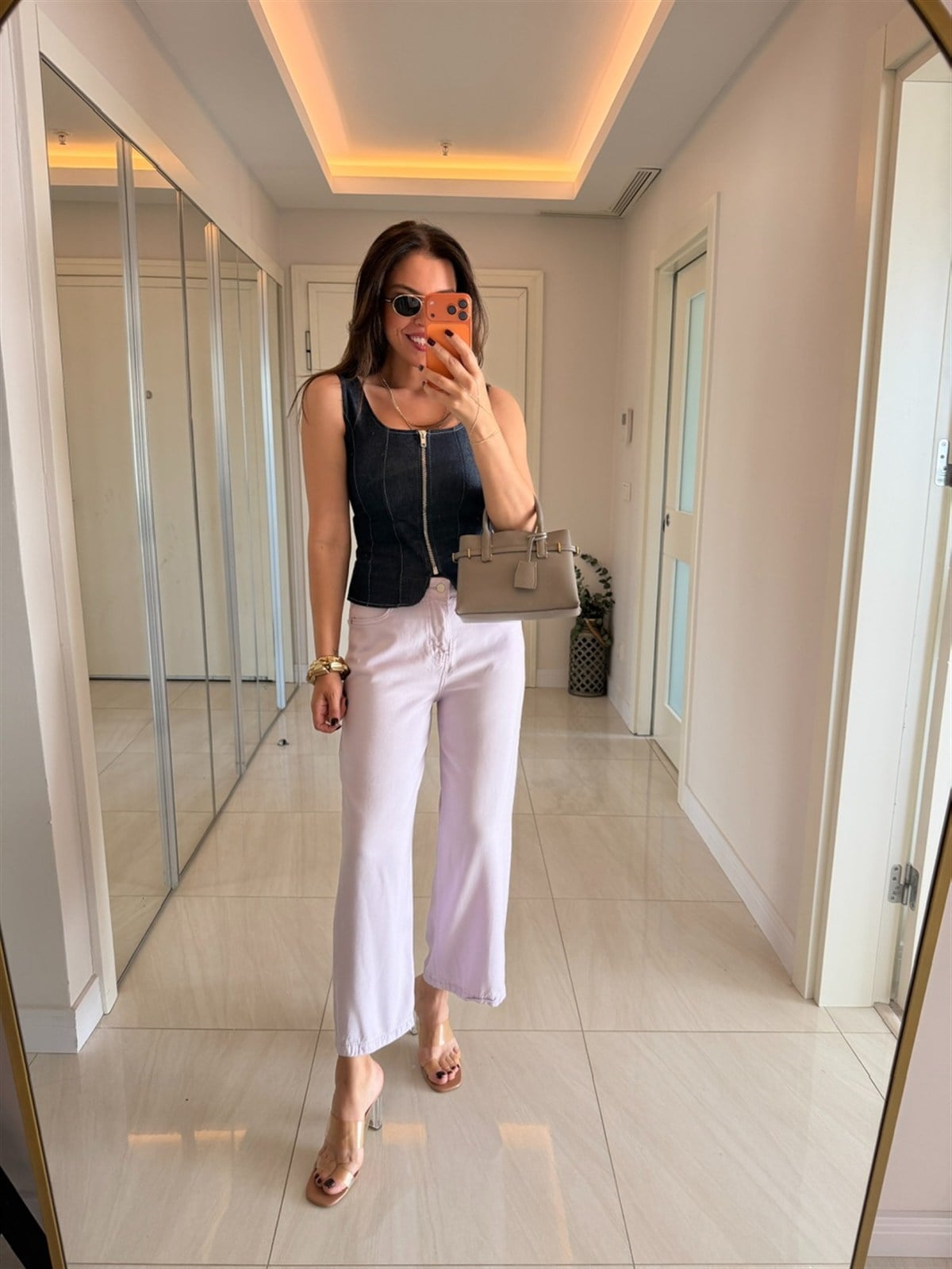 Premium Tensel Denim Pantolon -  Lila