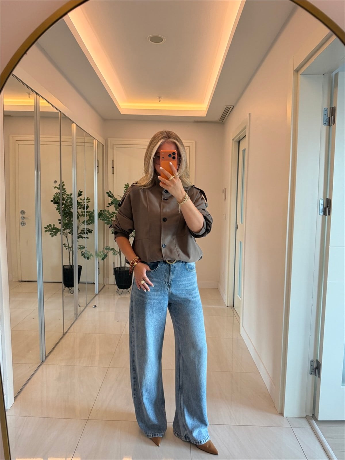 Dik Yaka Premium Tensel Ceket-Haki
