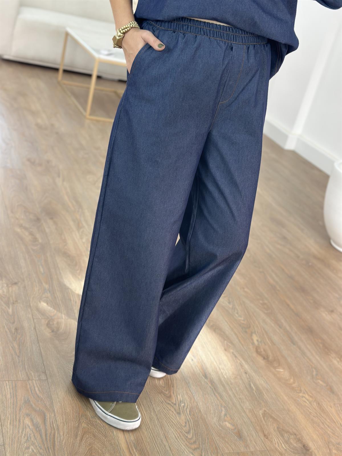 Fermuar Detaylı Denim Takım 