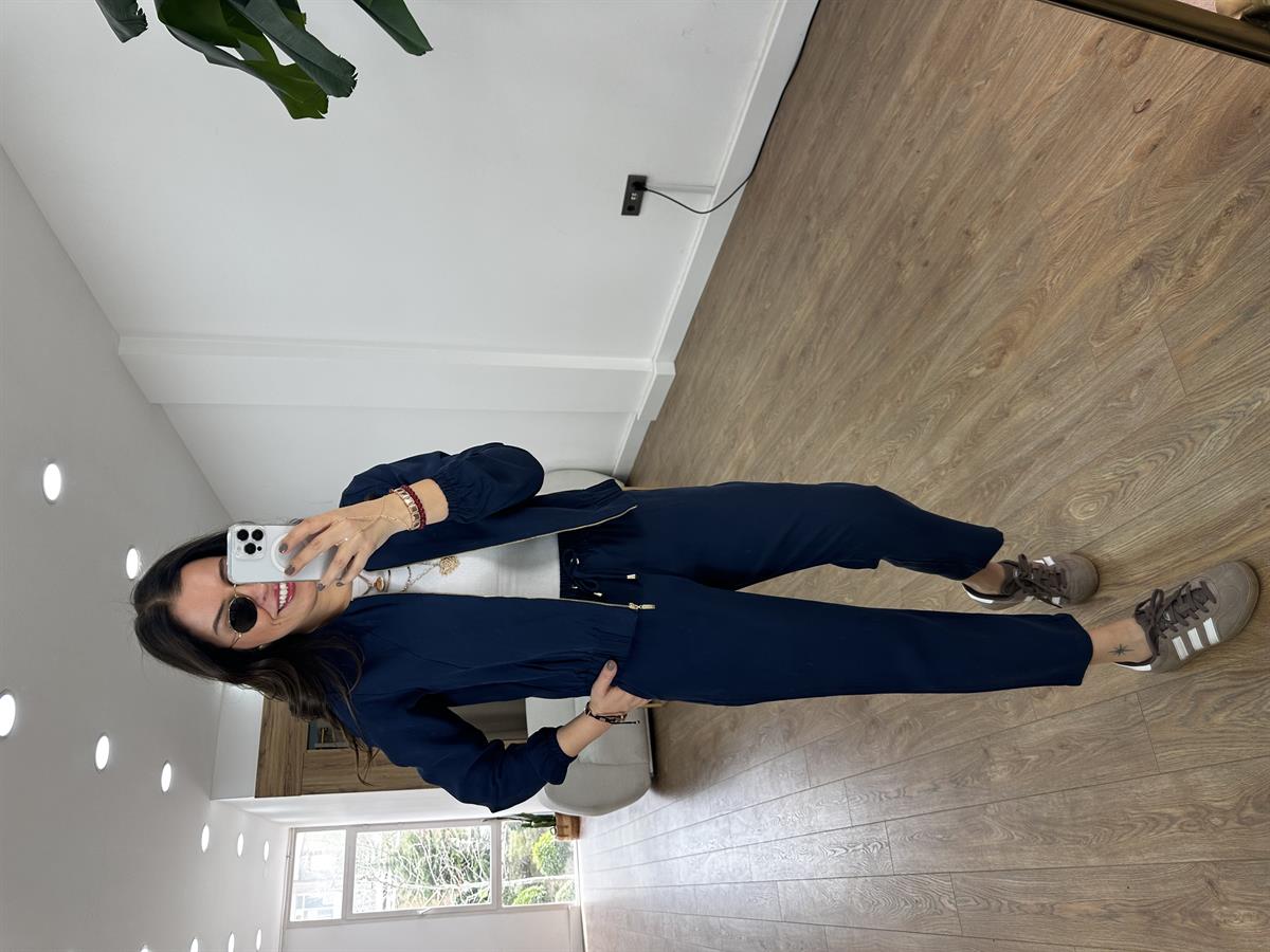 Fermuarlı Pantolon Ceket Takım - Lacivert