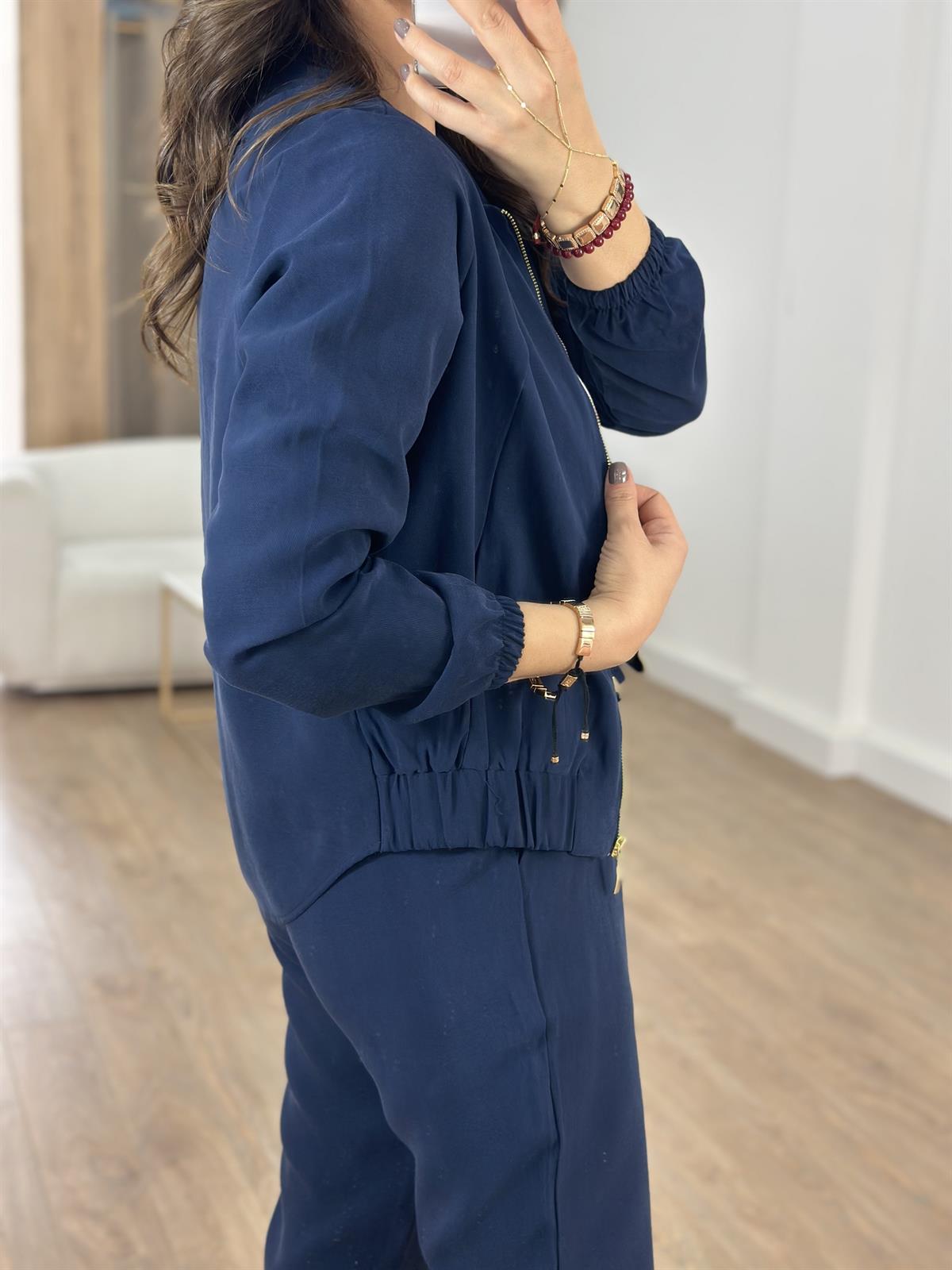 Fermuarlı Pantolon Ceket Takım - Lacivert