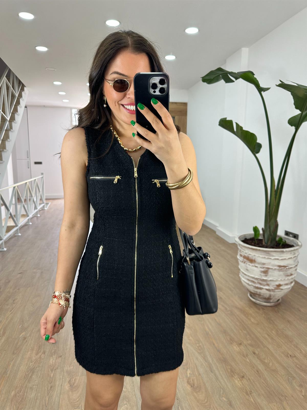 Fermuarlı Tüvit Elbise