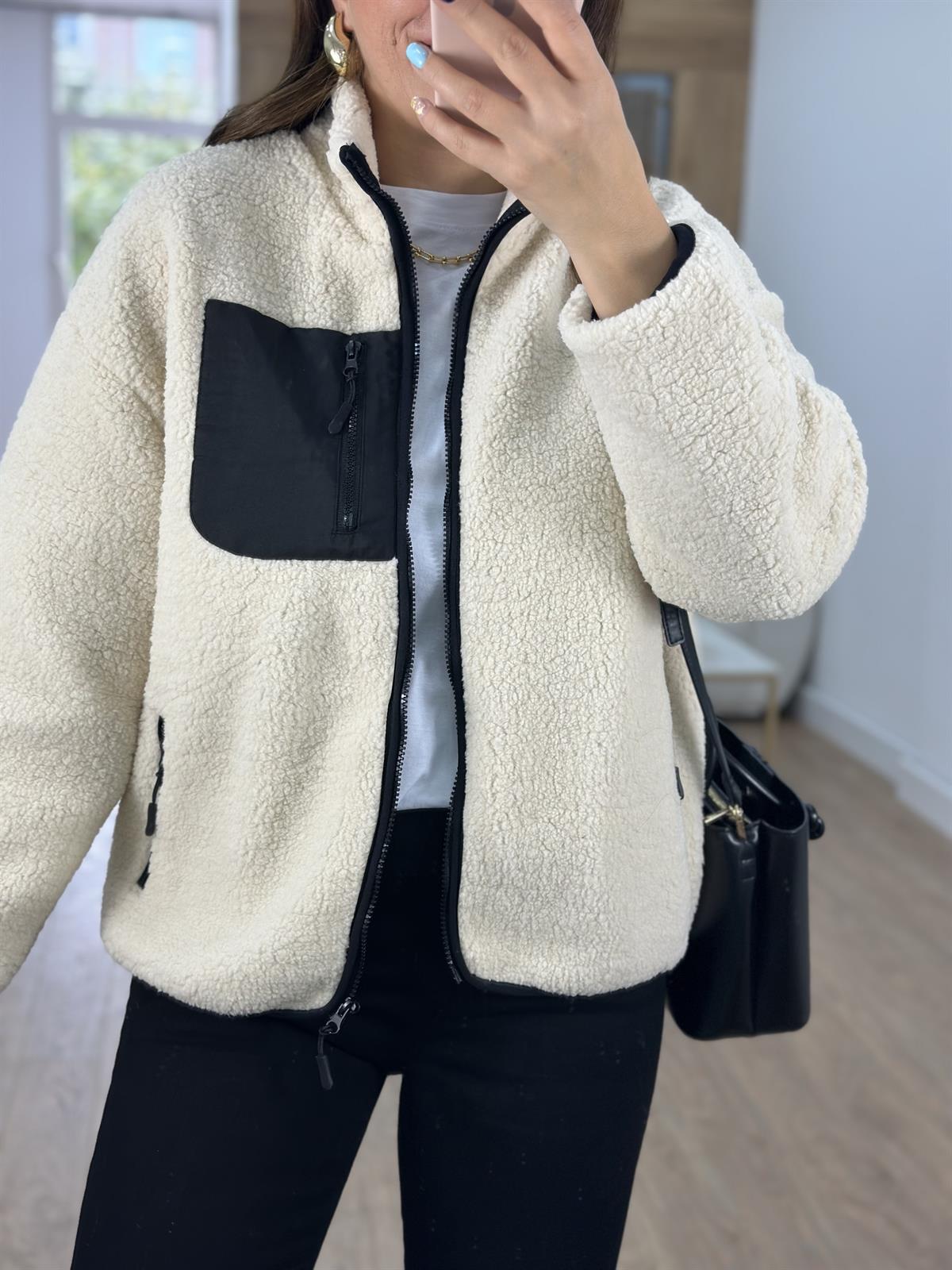 File Astarlı Suni Koyun Yünü Mont