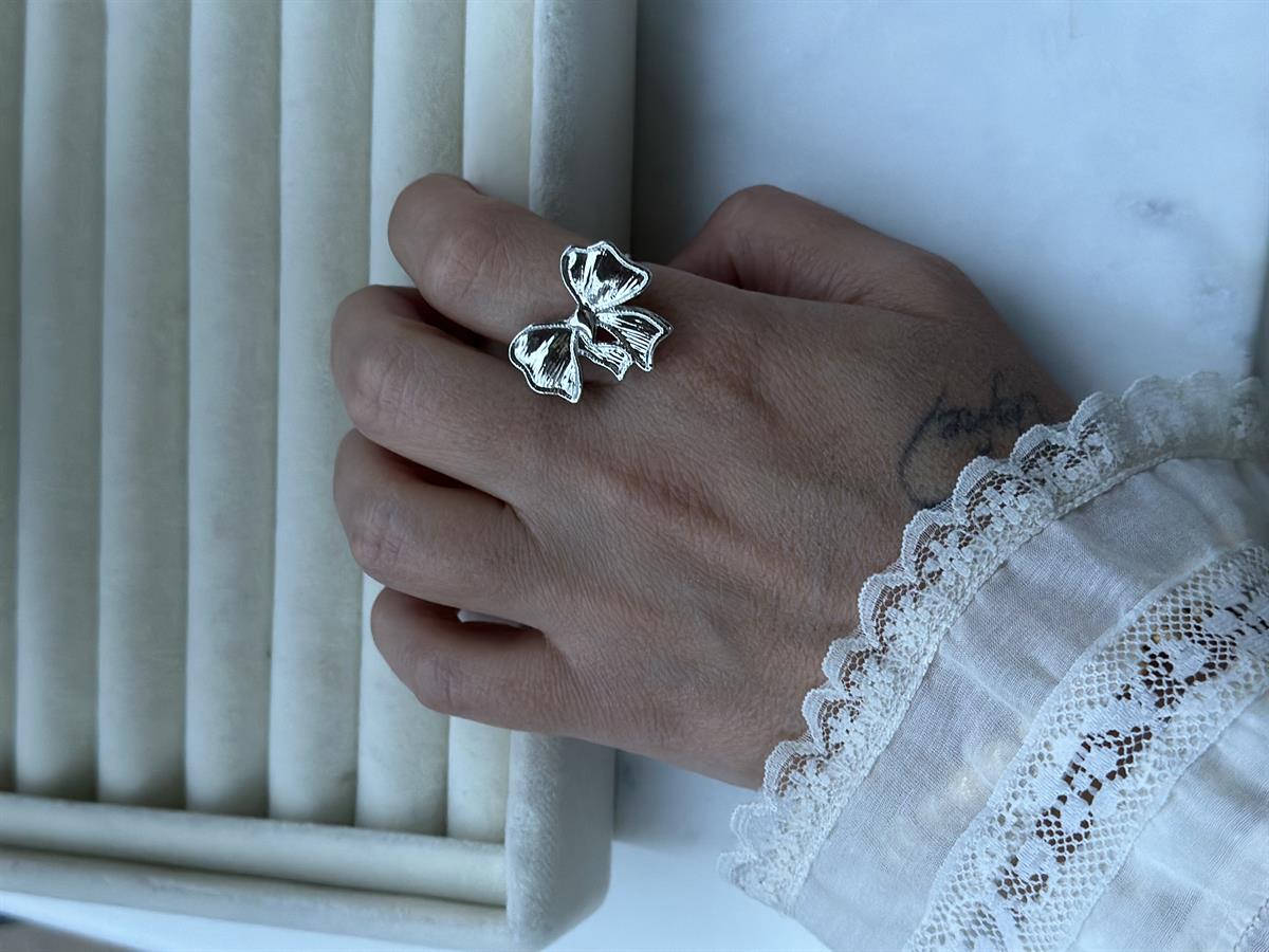 Fiyonk Tasarım Ayarlanabilir Silver Yüzük 2cm