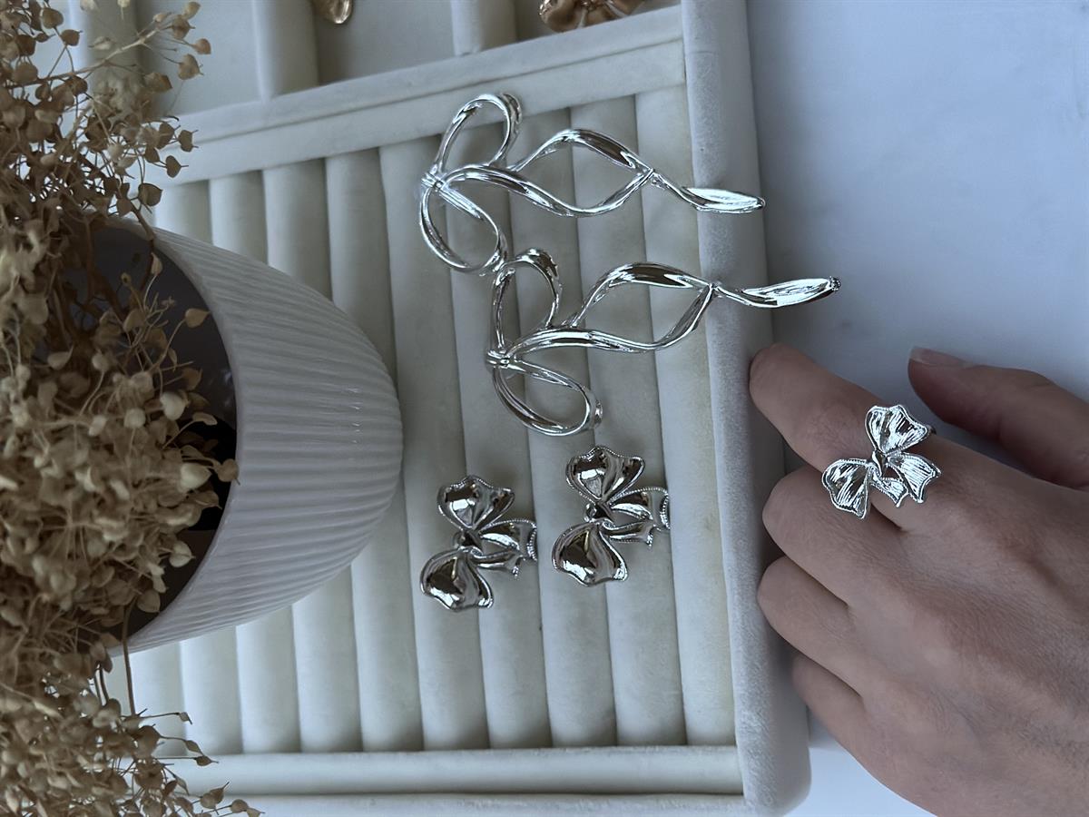 Fiyonk Tasarım Ayarlanabilir Silver Yüzük 2cm