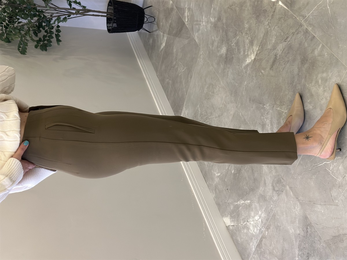 Flatolu Havuç Pantolon - Haki