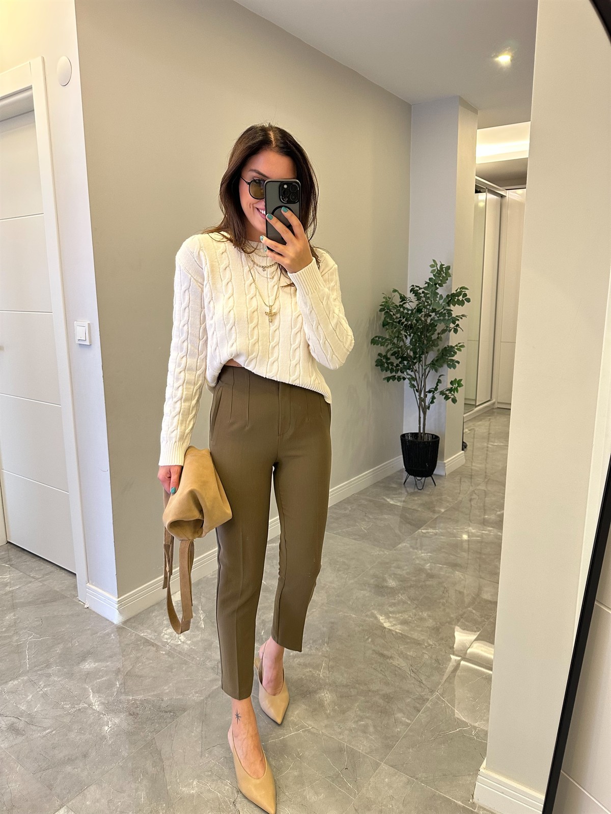 Flatolu Havuç Pantolon - Haki