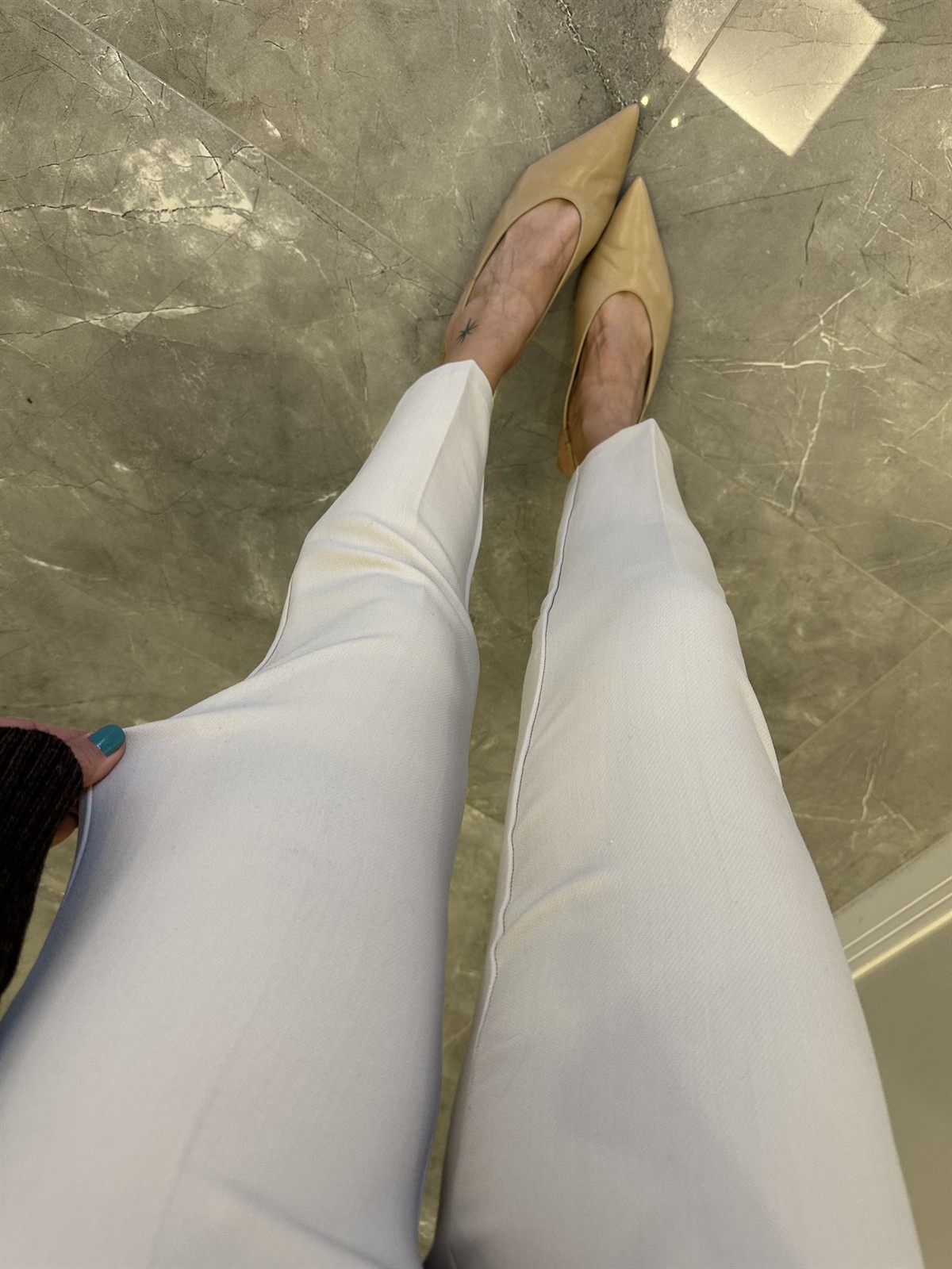 Flatolu Havuç Pantolon - Taş