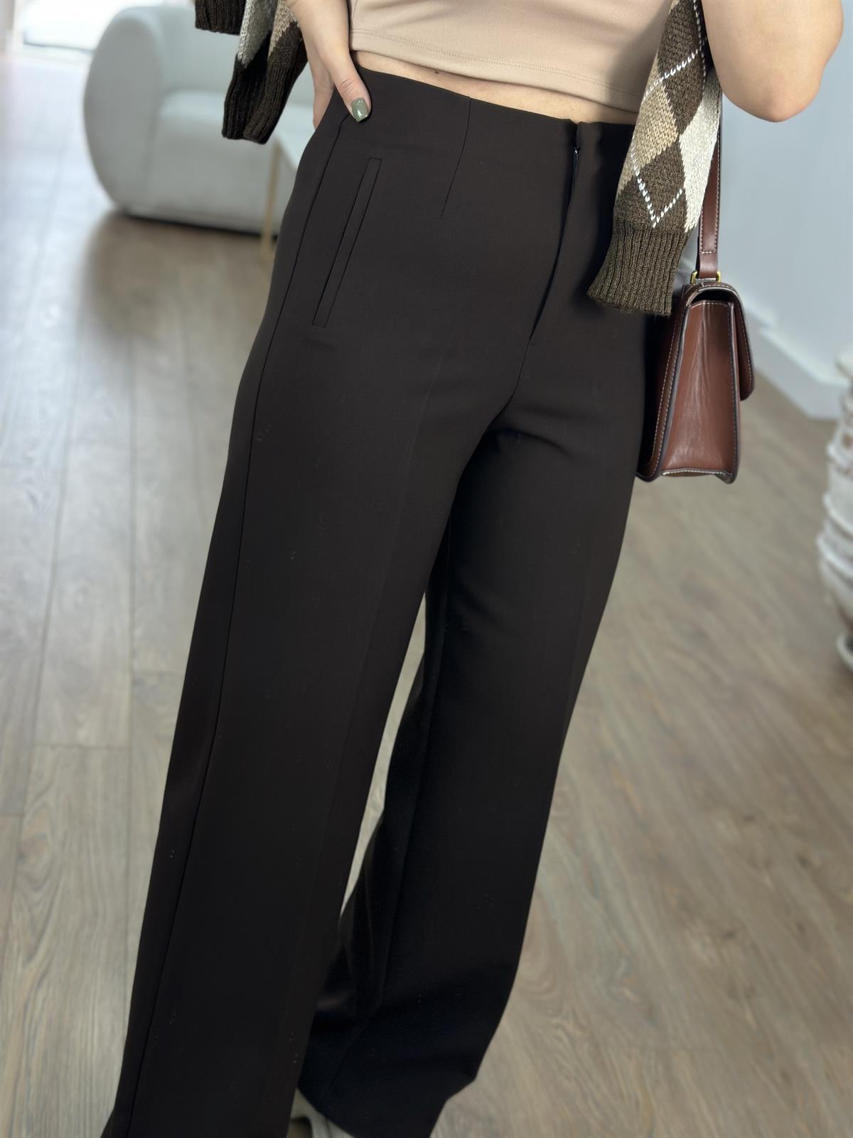 Flatolu Palazzo Pantalon-Kahverengi