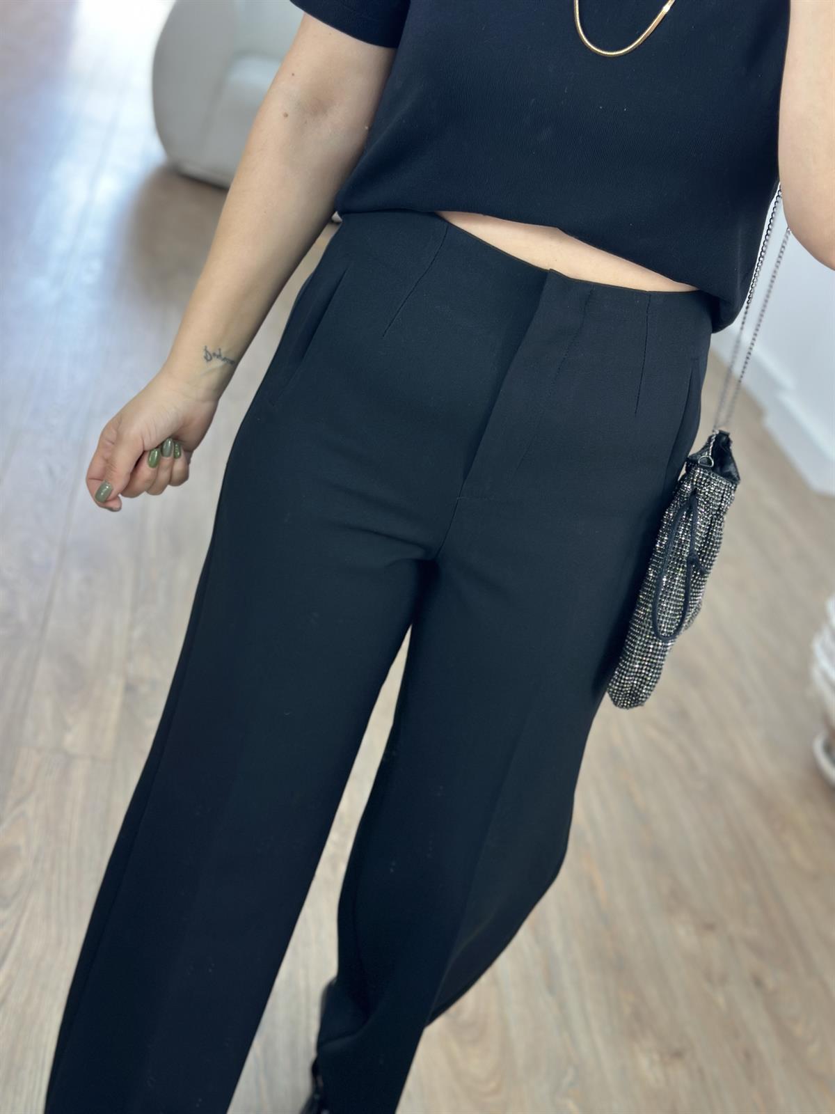 Flatolu Palazzo Pantolon-Siyah