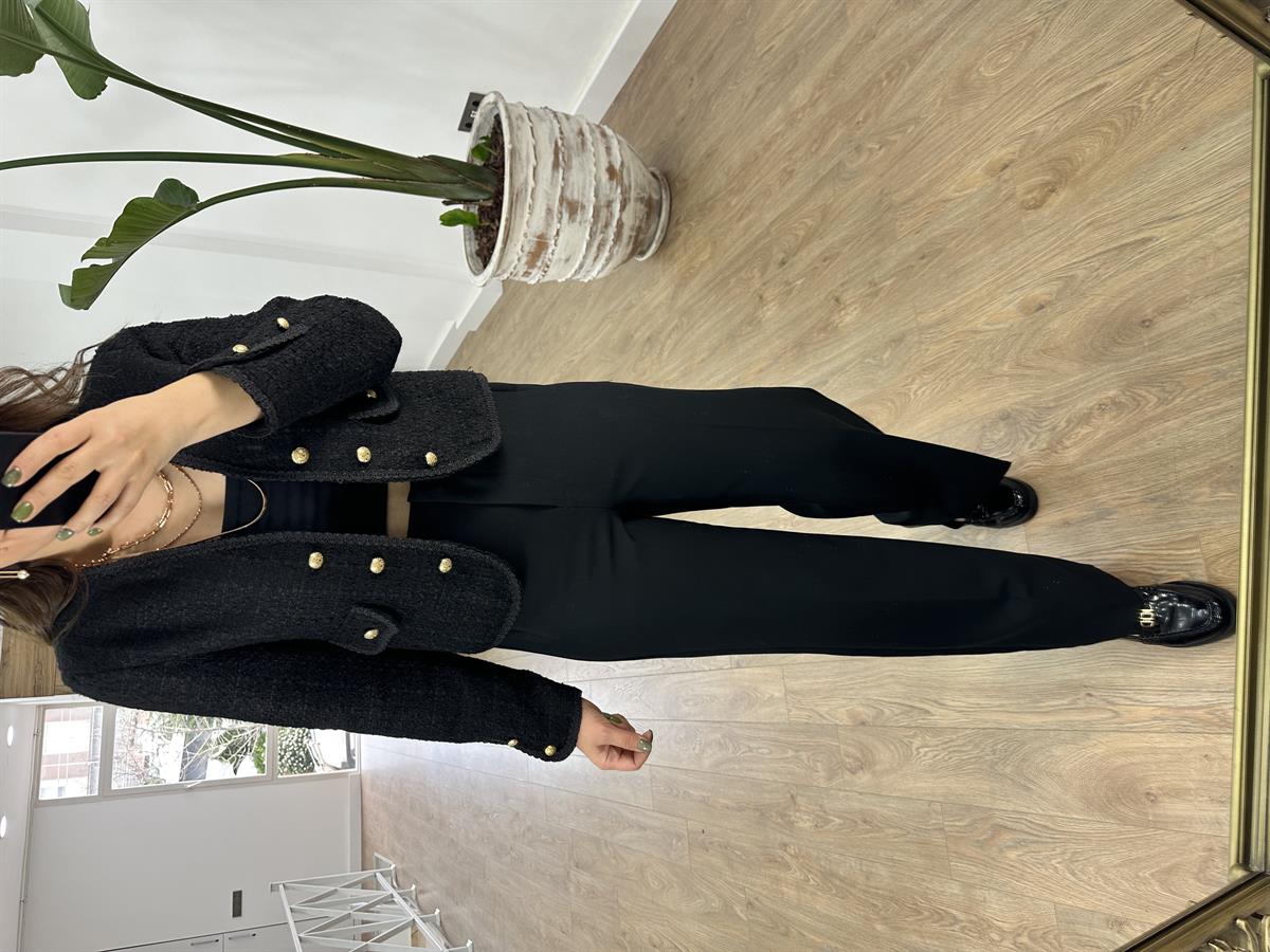 Flatolu Palazzo Pantolon-Siyah