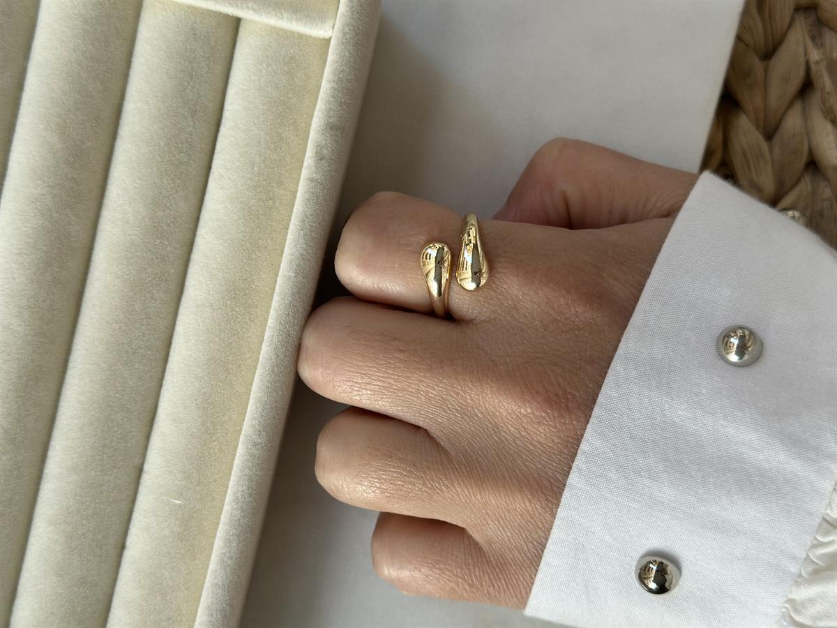 Gold Damla Ayarlanabilir Yüzük