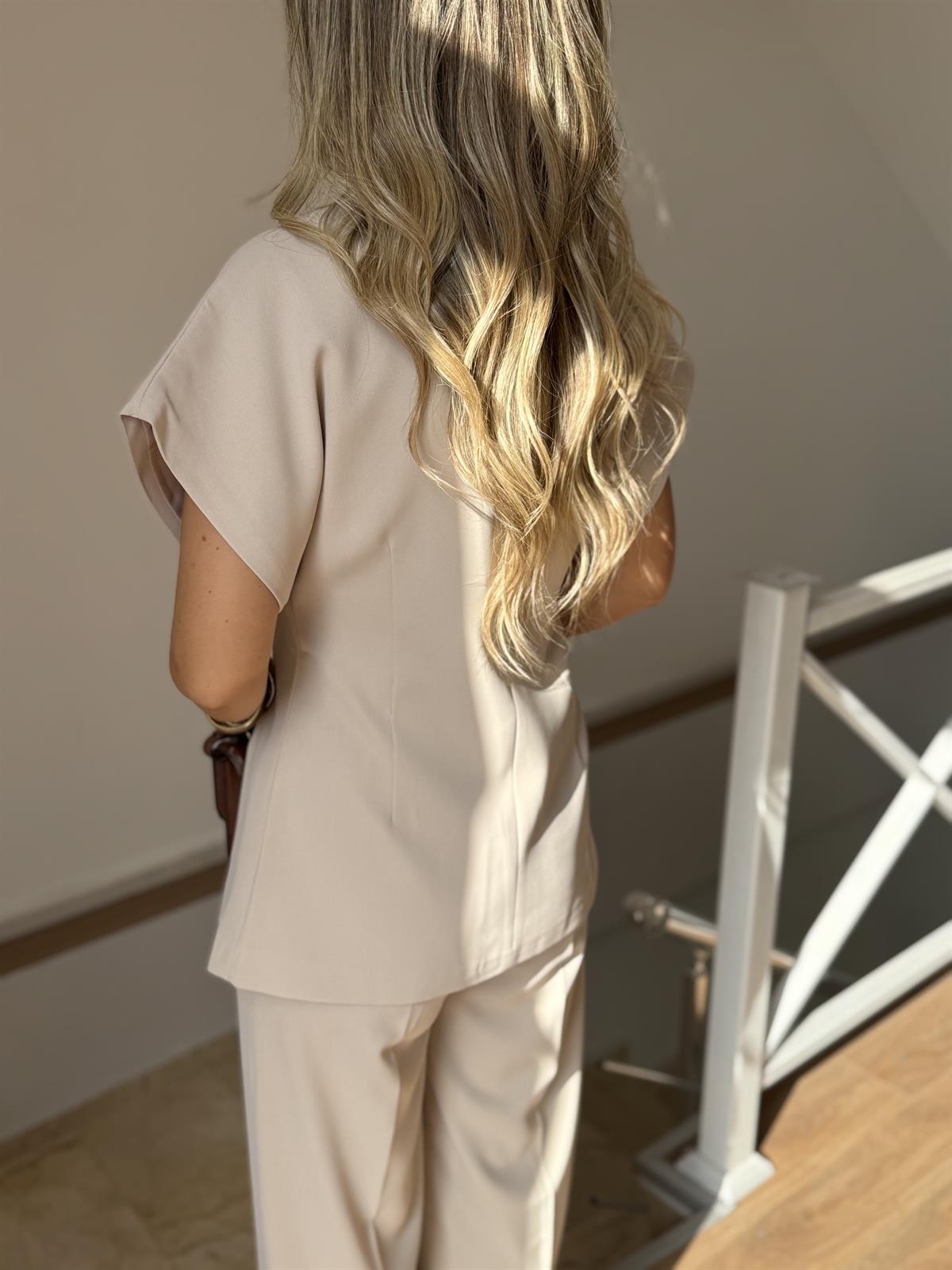 Şal Yaka Gold Düğmeli Premium Takım - Taş