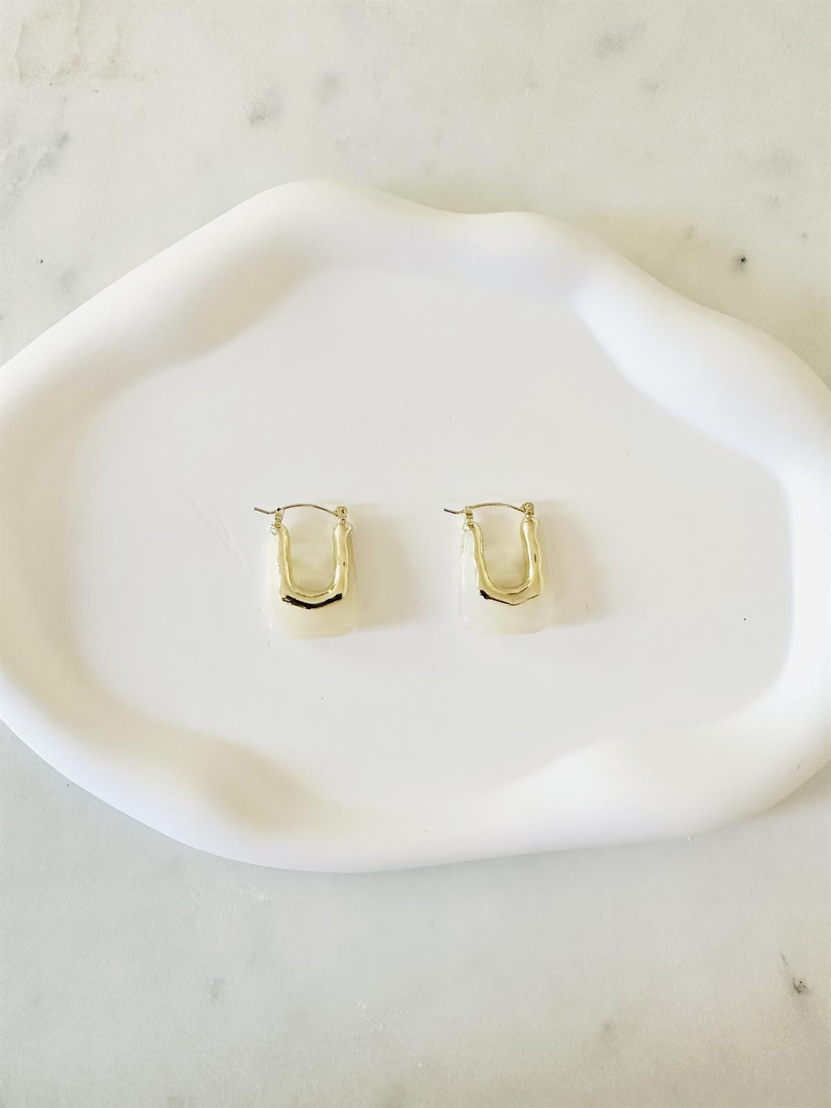 Gold Kemik U Küpe