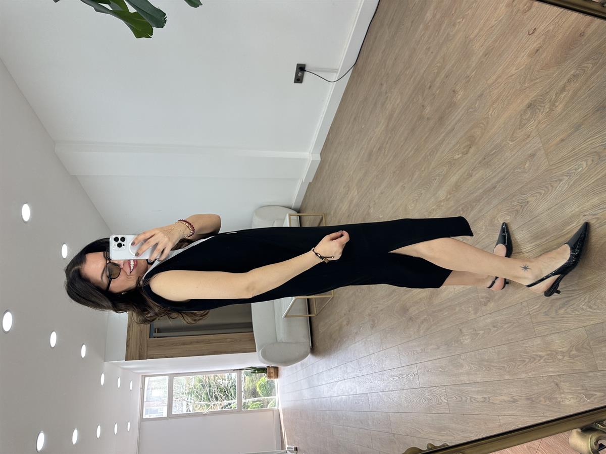 Gömlek Detaylı Modal Elbise