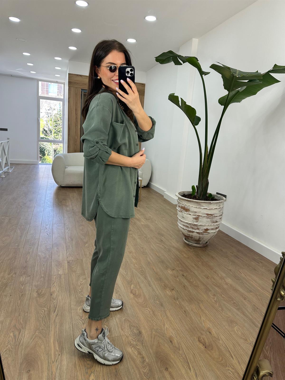 Gömlekli Tnsel Takım-Haki