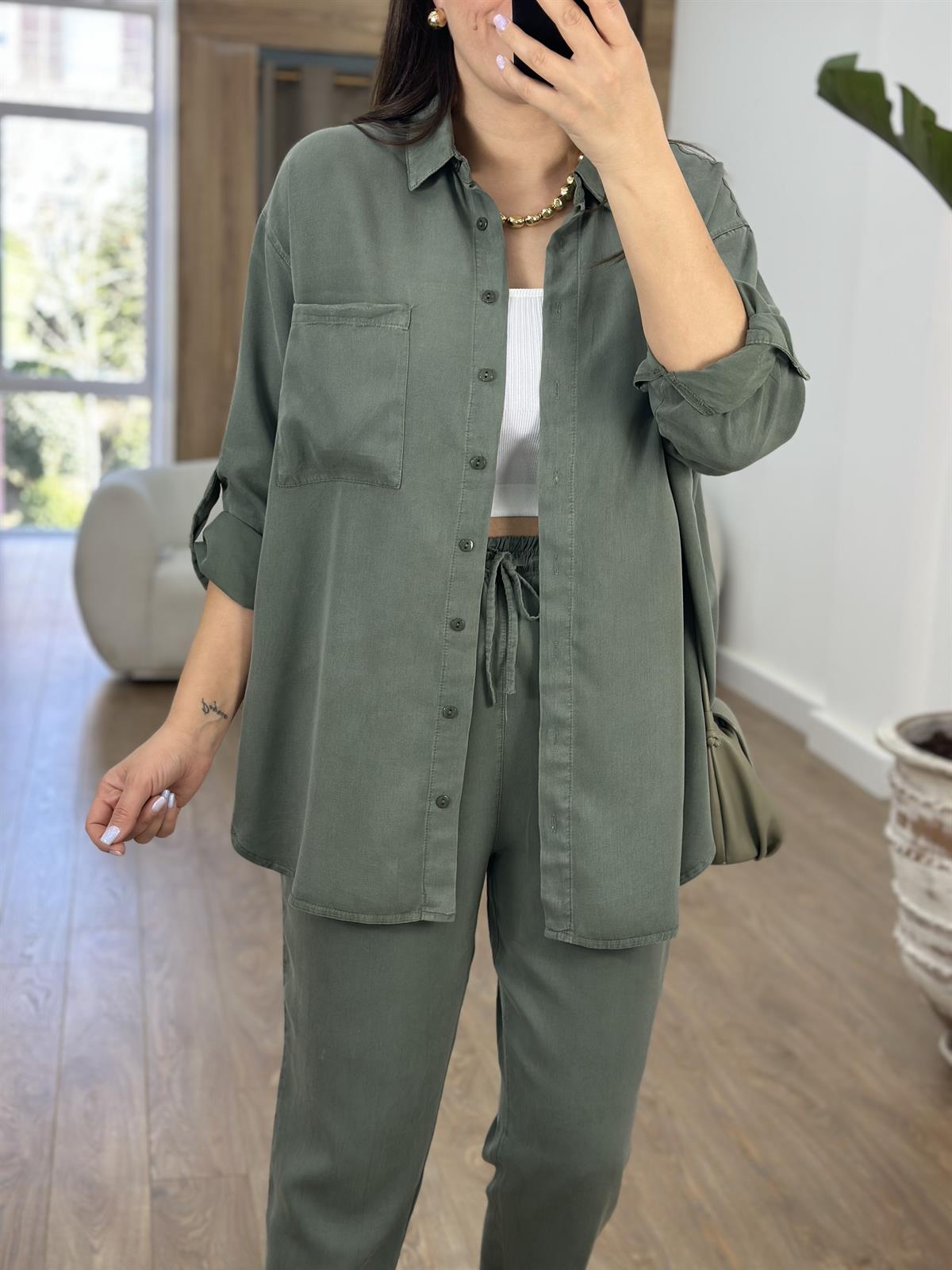 Gömlekli Tnsel Takım-Haki