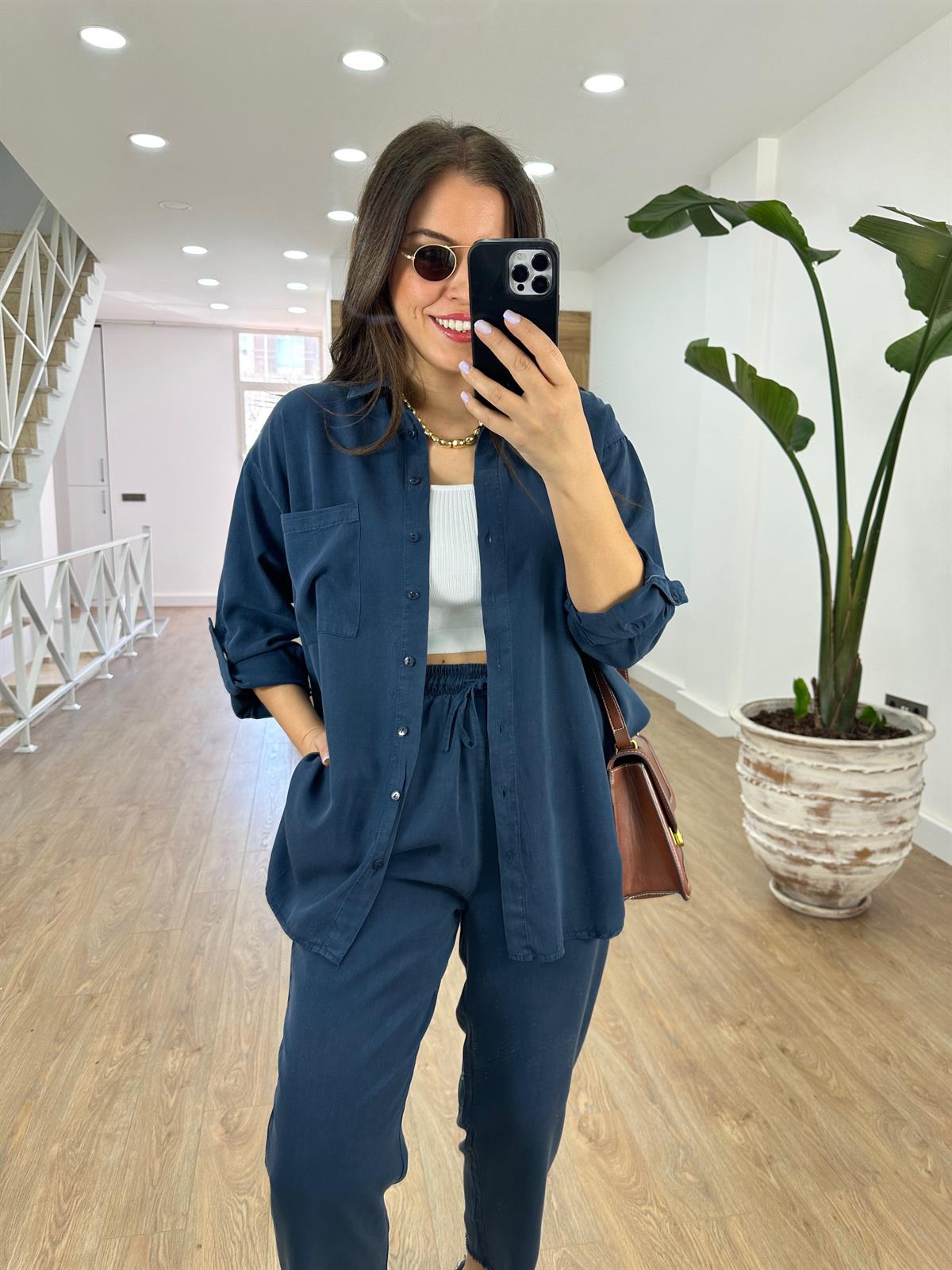 Gömlekli Tnsel Takım-İndigo