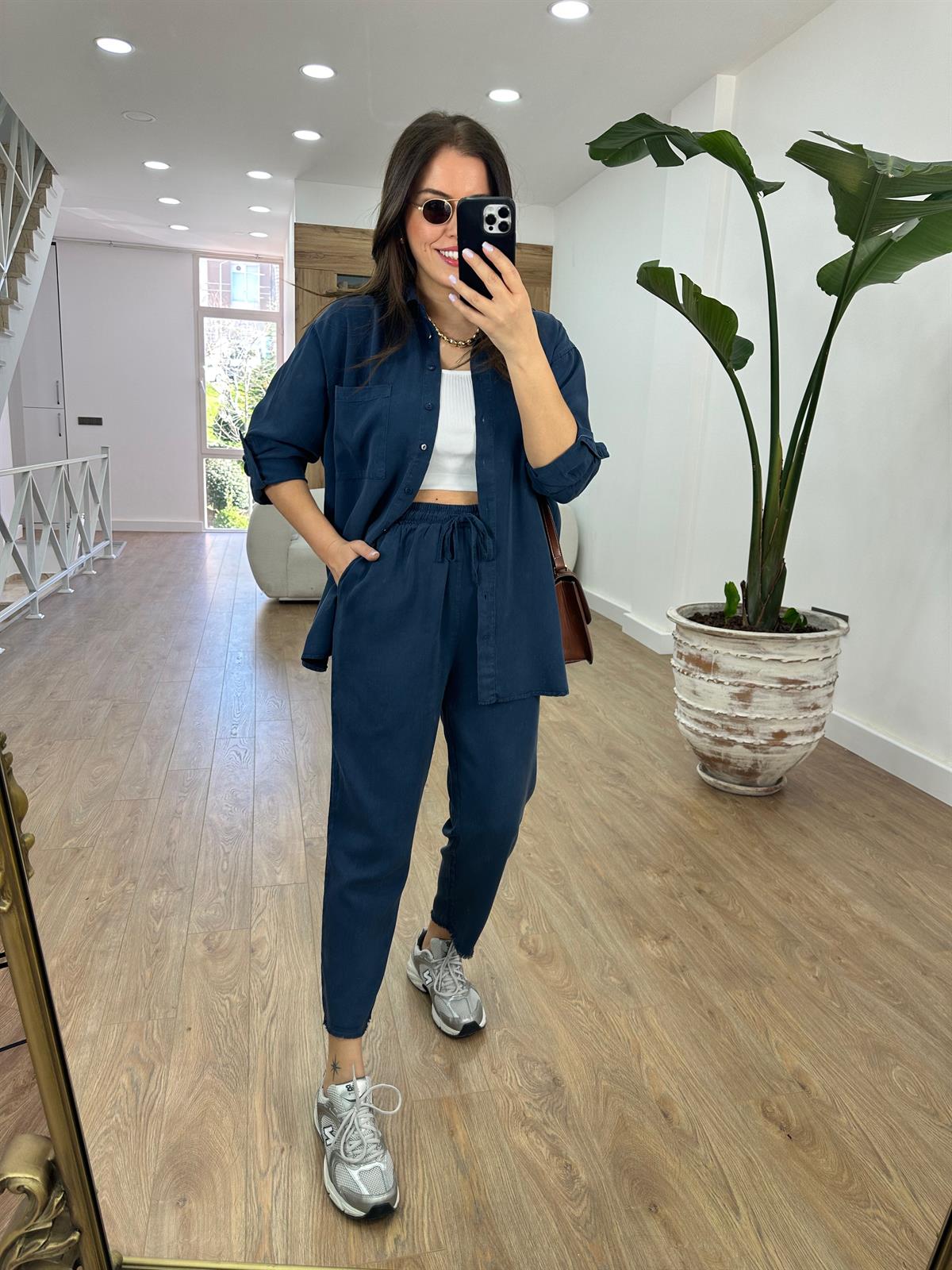 Gömlekli Tnsel Takım-İndigo