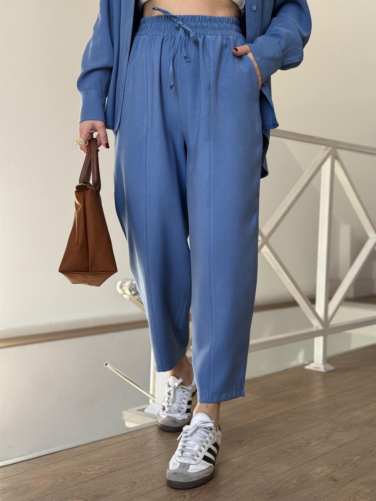 Gömlekli Modal Takım - Mavi