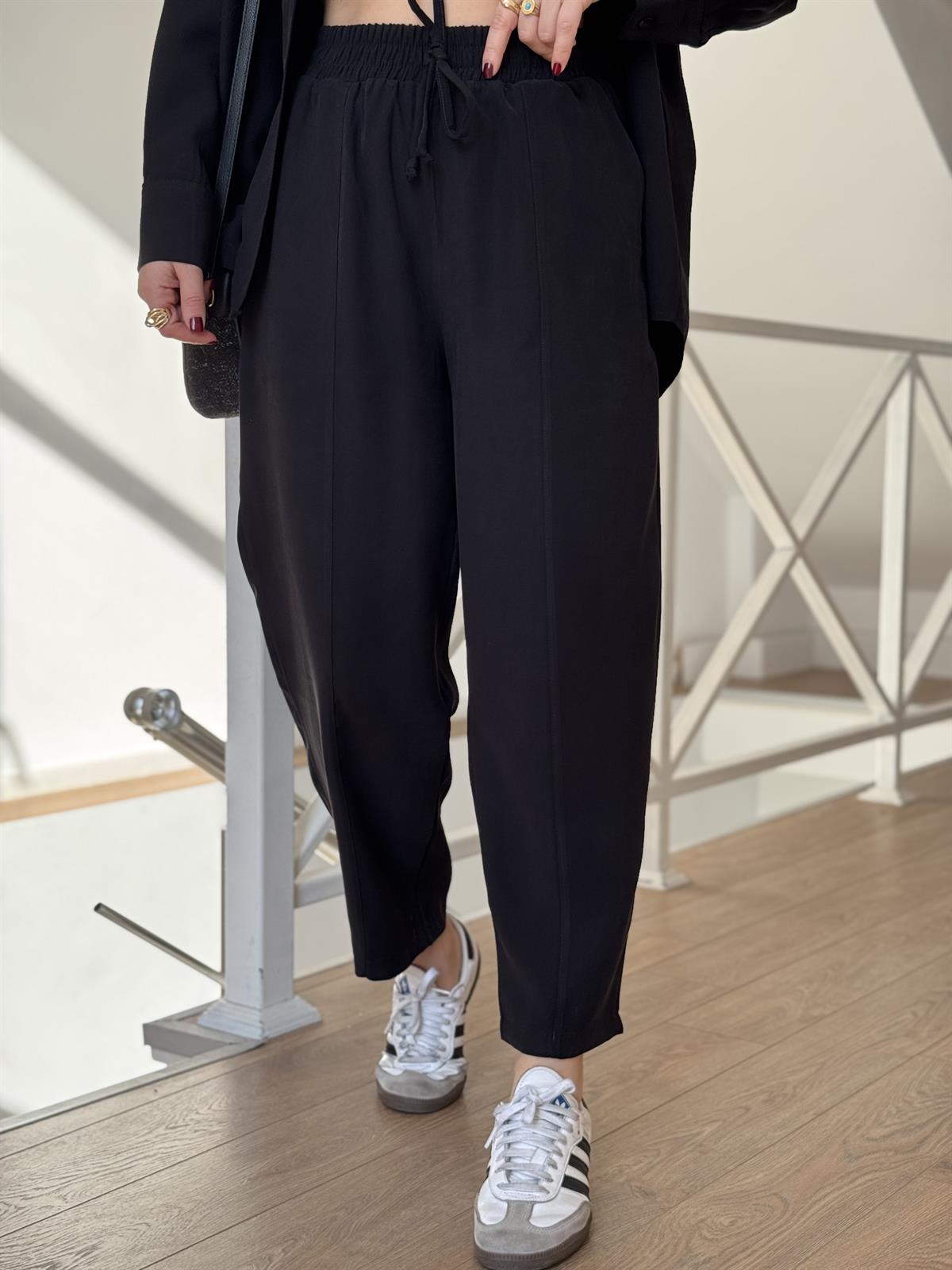 Gömlekli Modal Takım - Siyah