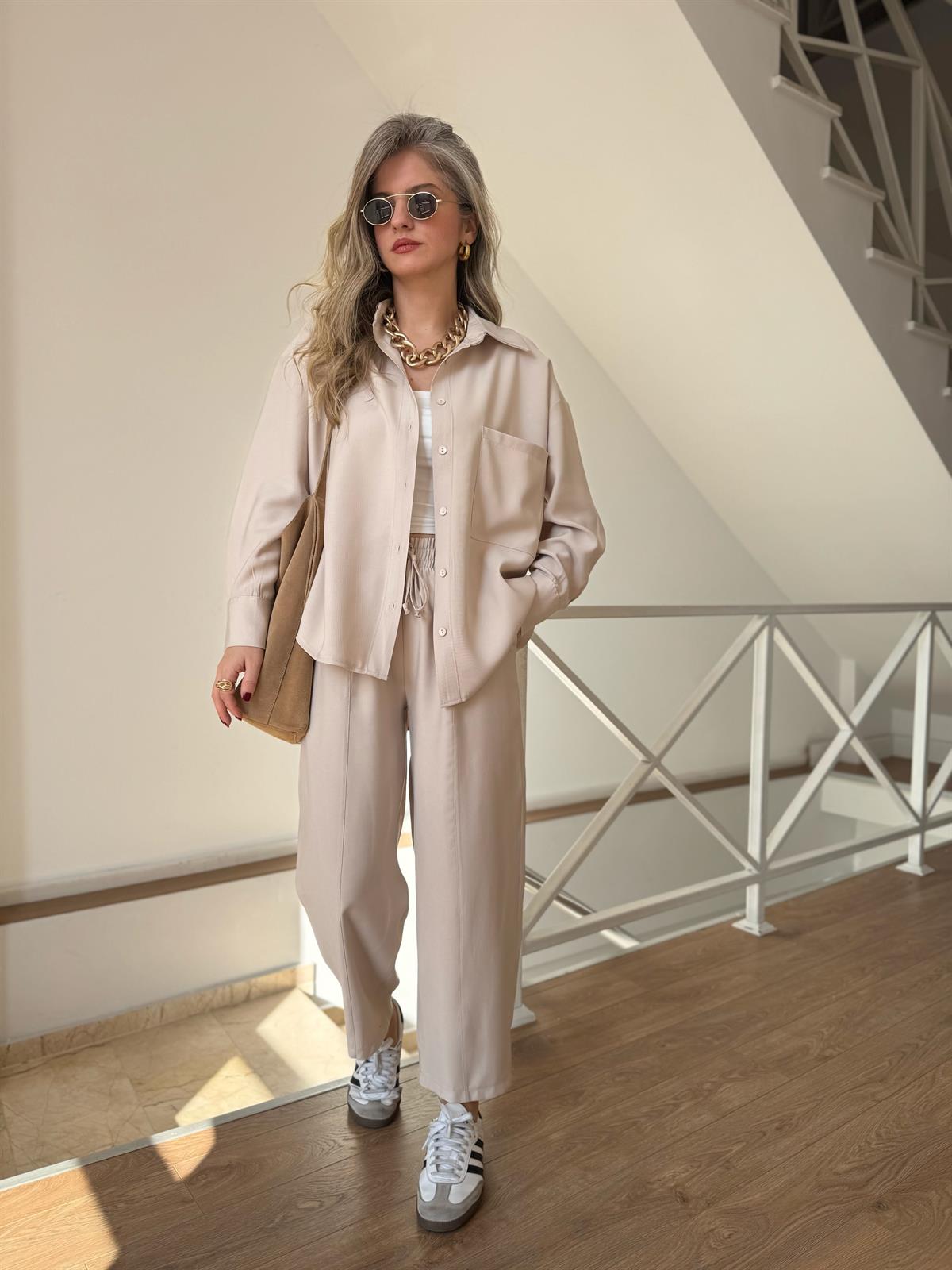 Gömlekli Modal Takım - Taş