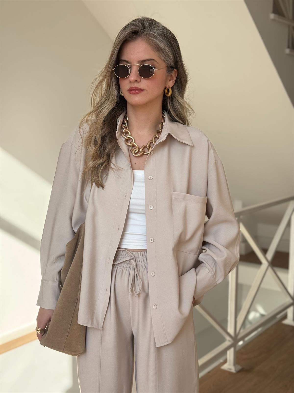 Gömlekli Modal Takım - Taş