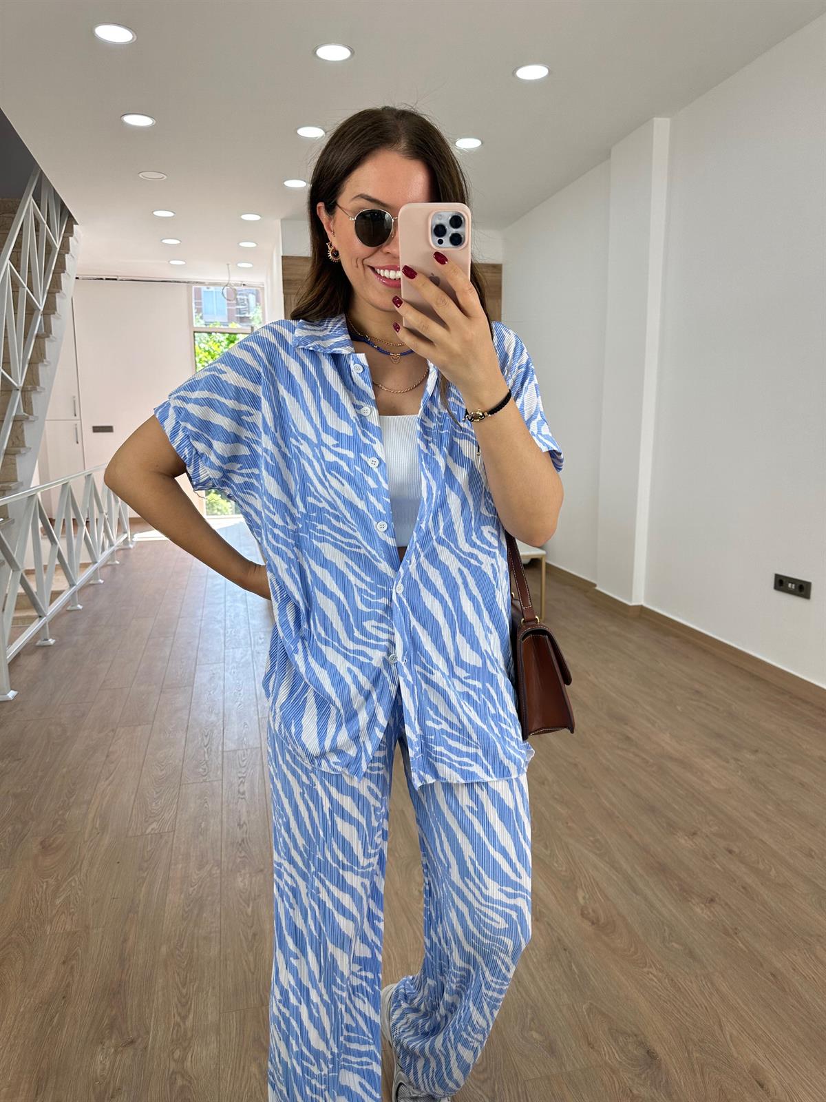 Gömlekli Piliseli Takım-Mavi