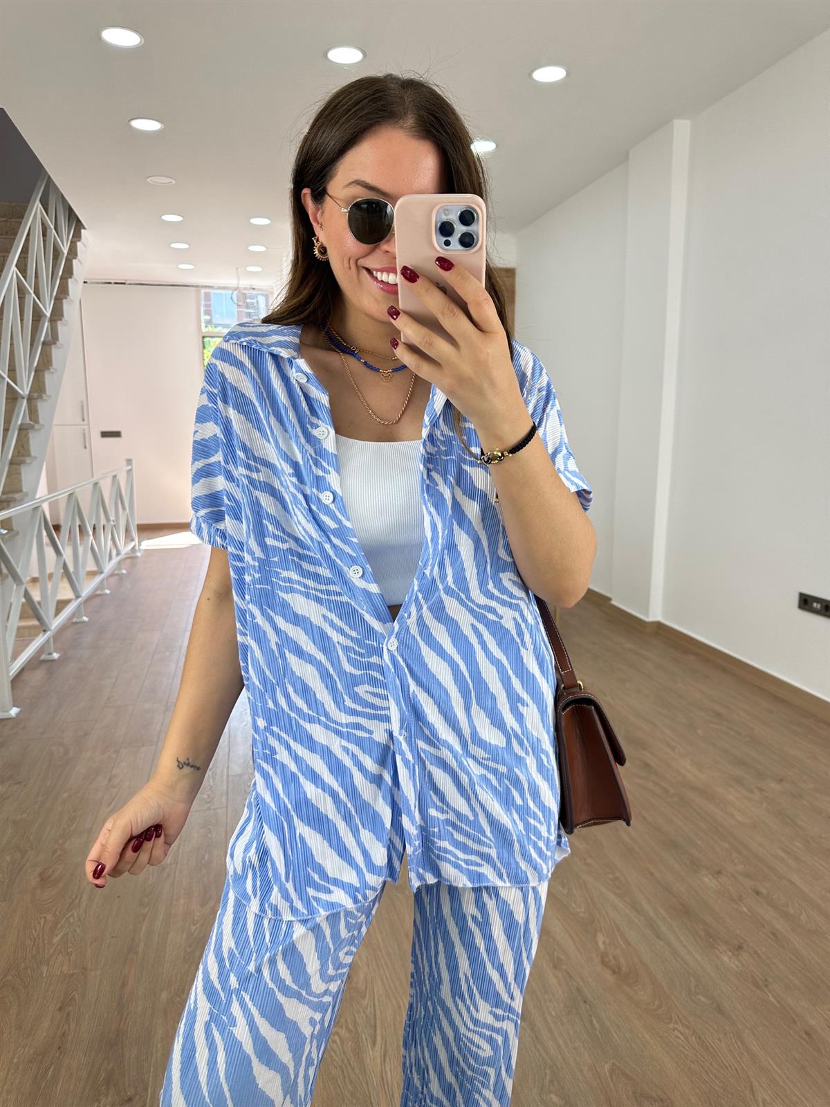 Gömlekli Piliseli Takım-Mavi