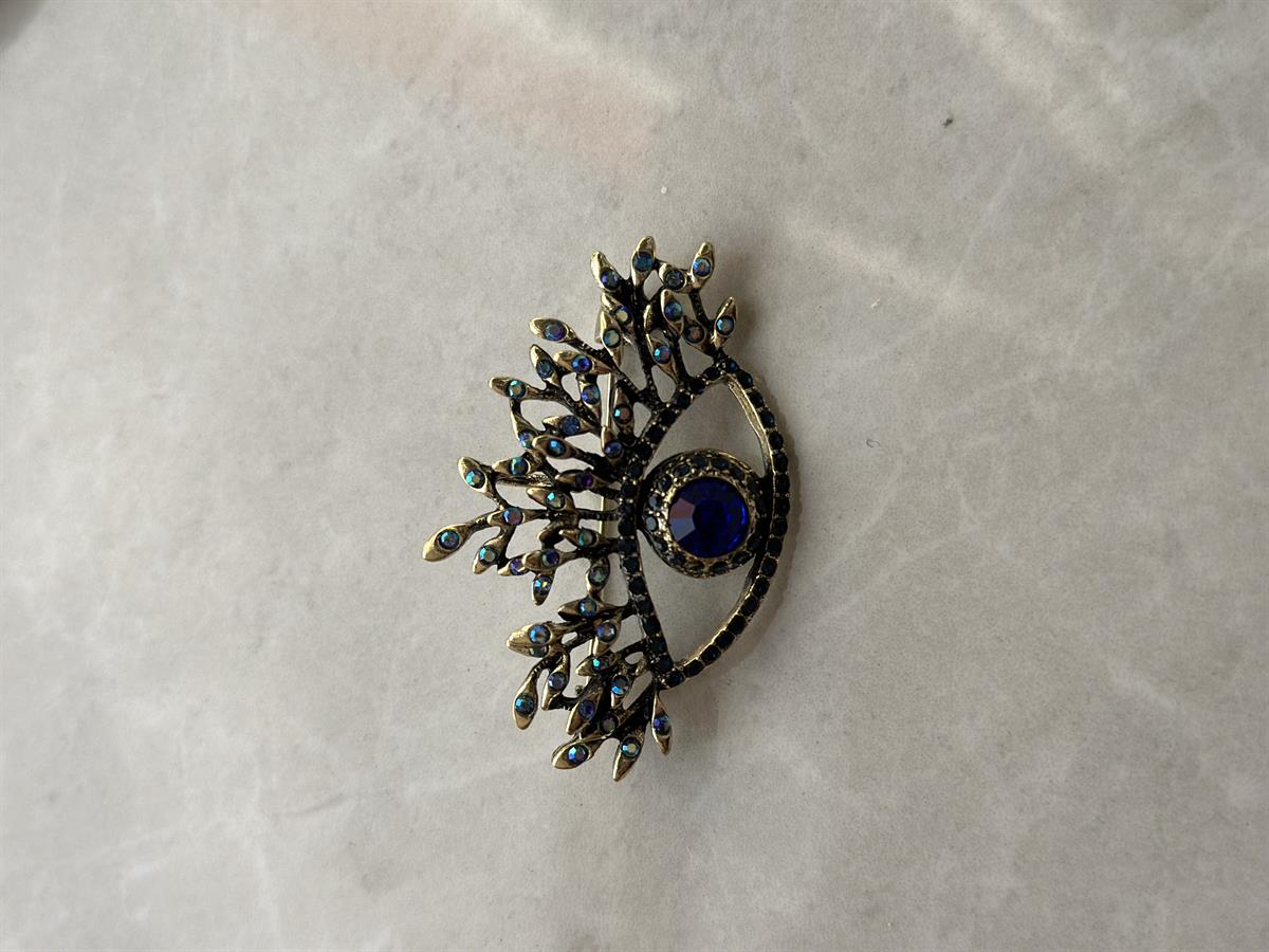 Göz Tasarım Taş Detay Broş