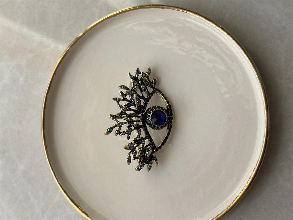 Göz Tasarım Taş Detay Broş