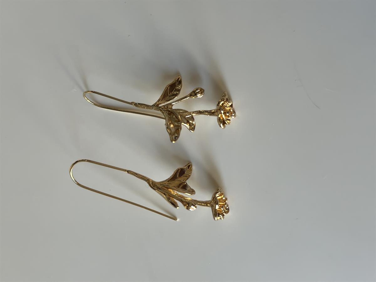 Gül Tasarım Gold Küpe