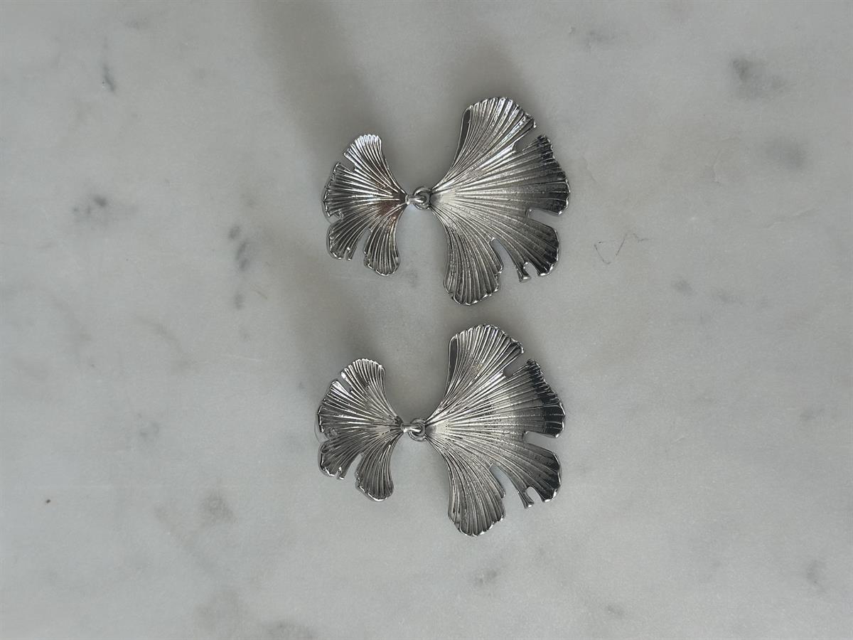 Gümüş Çiçek Tasarım Küpe 5,5cm
