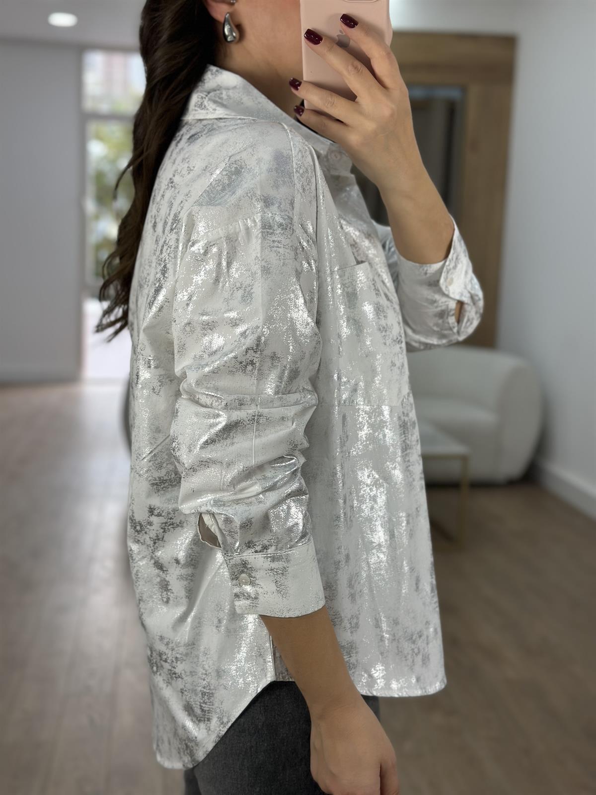 Gümüş Varaklı Salaş Gömlek