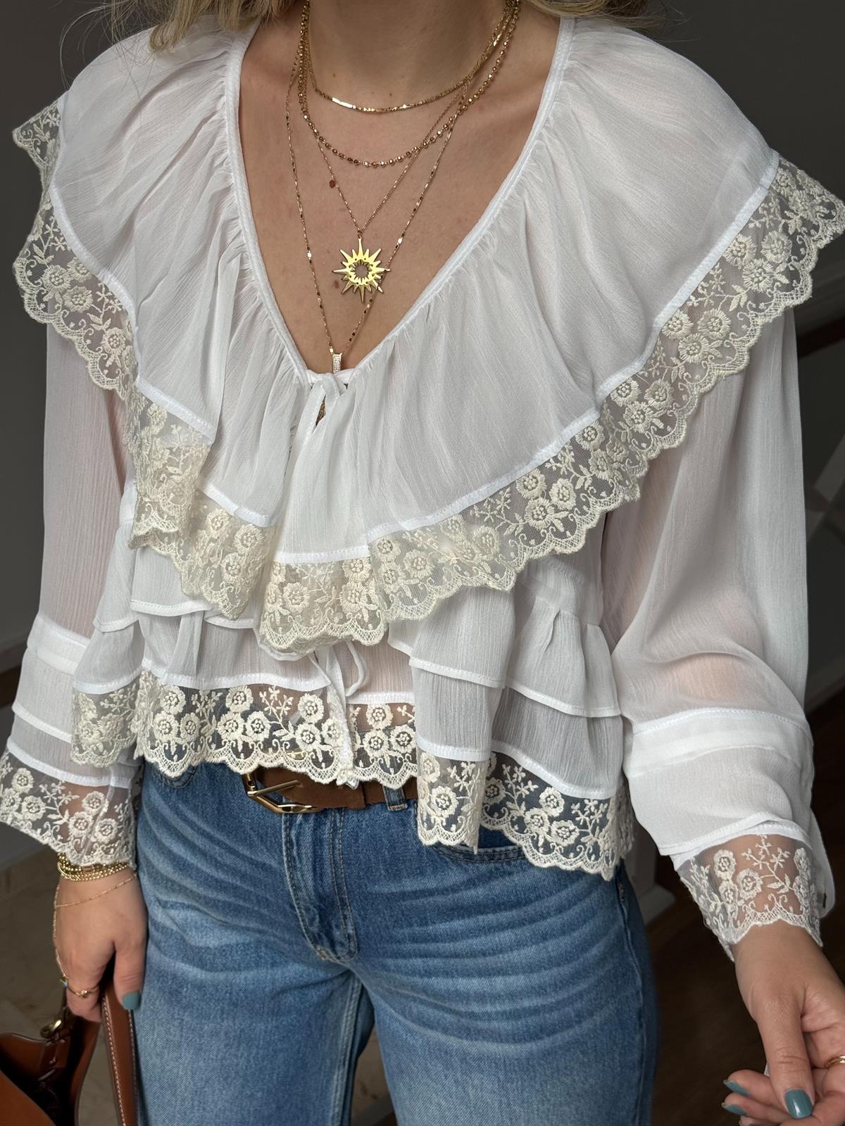 Güpürlü Tasarım Bluz