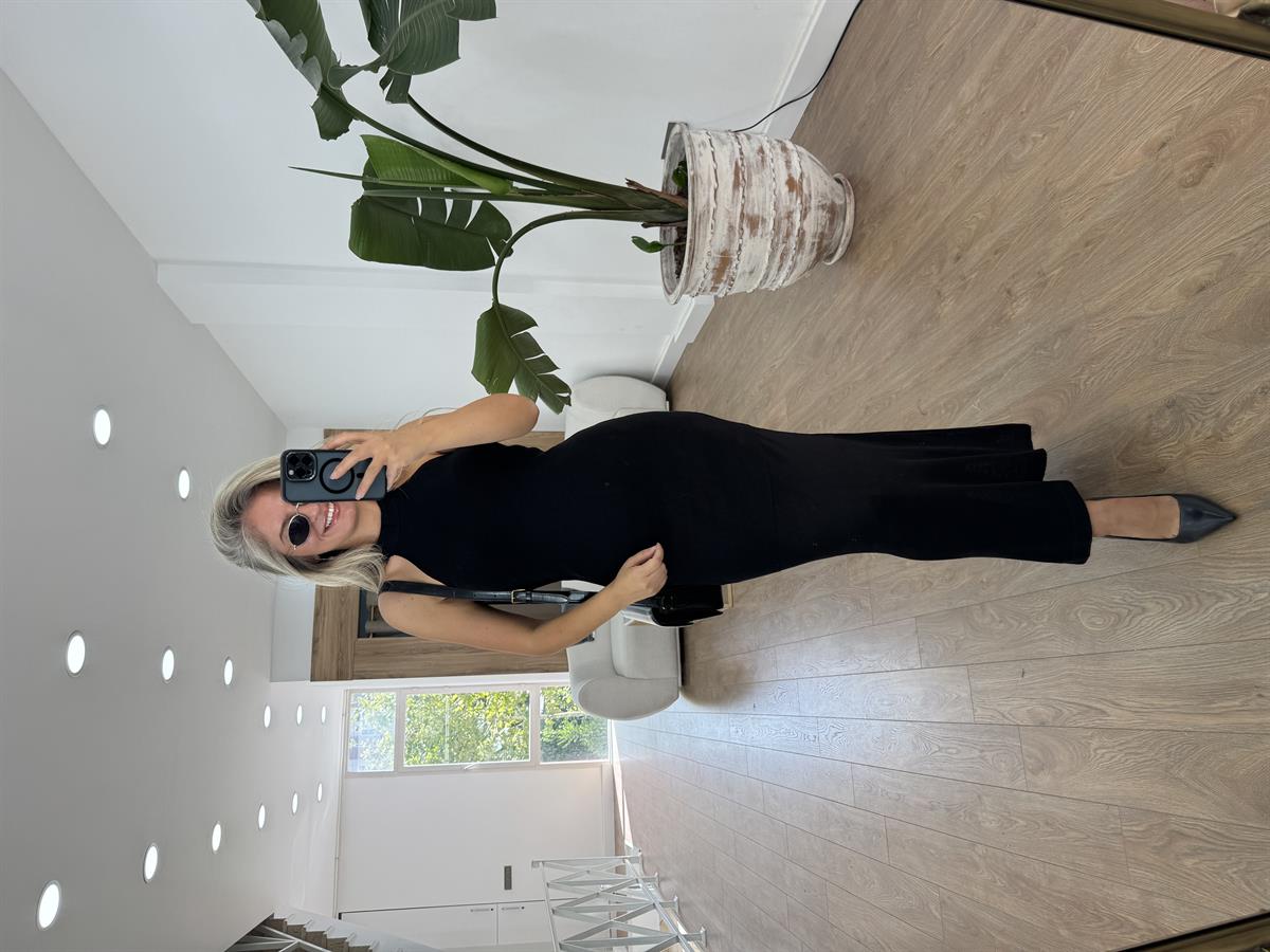 Halter Yaka Triko Elbise - Siyah