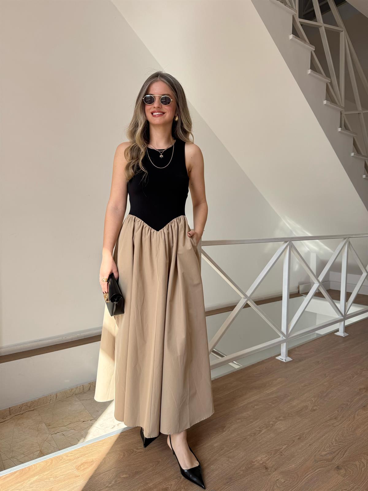 Halter Yaka Tasarım Elbise