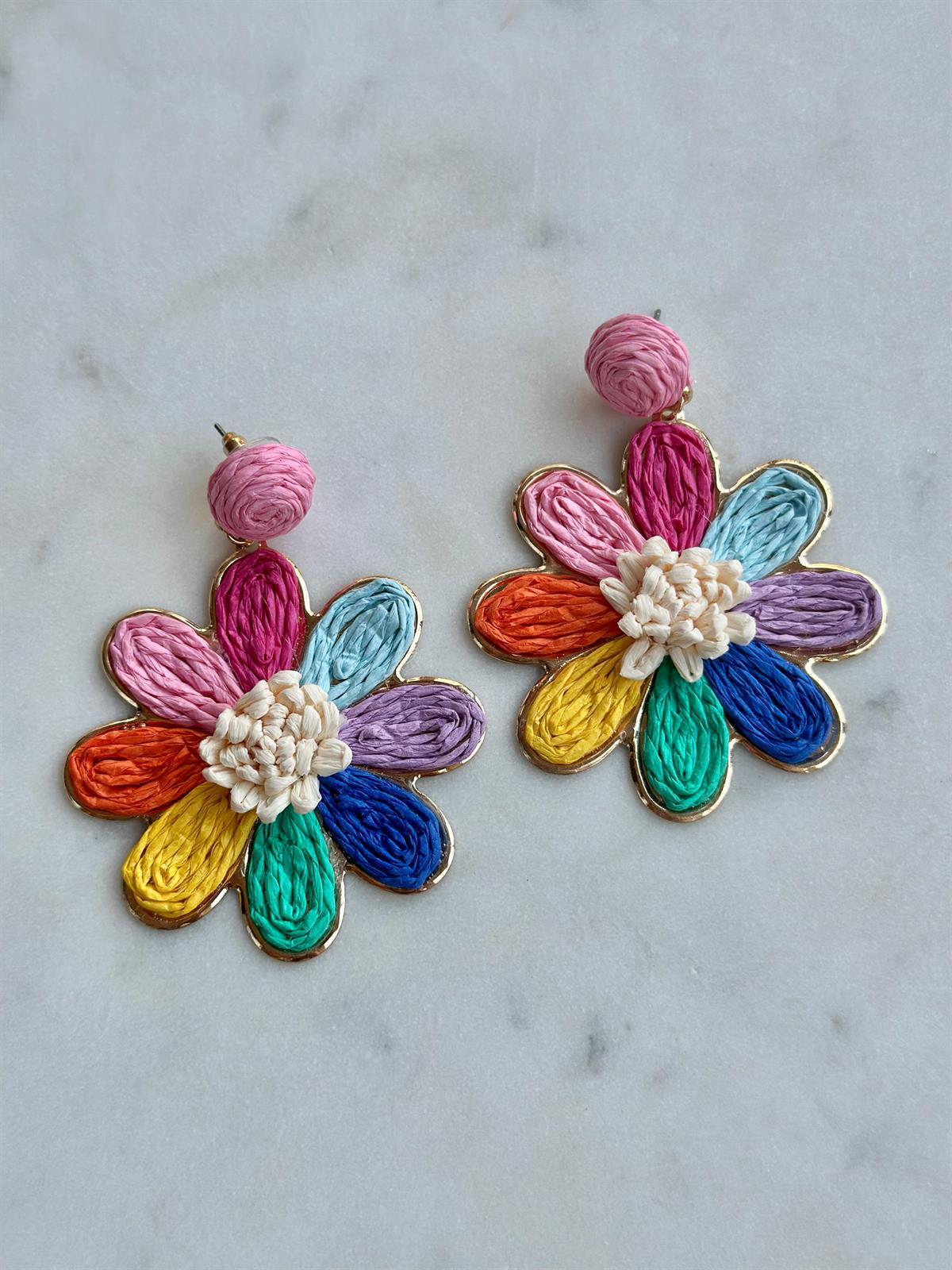 Hasır Tasarım Renkli Küpe