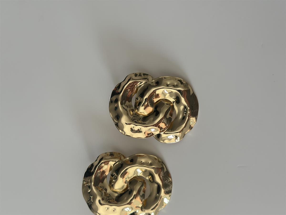 İç İçe Geçme Marka Model Gold Küpe 4cm