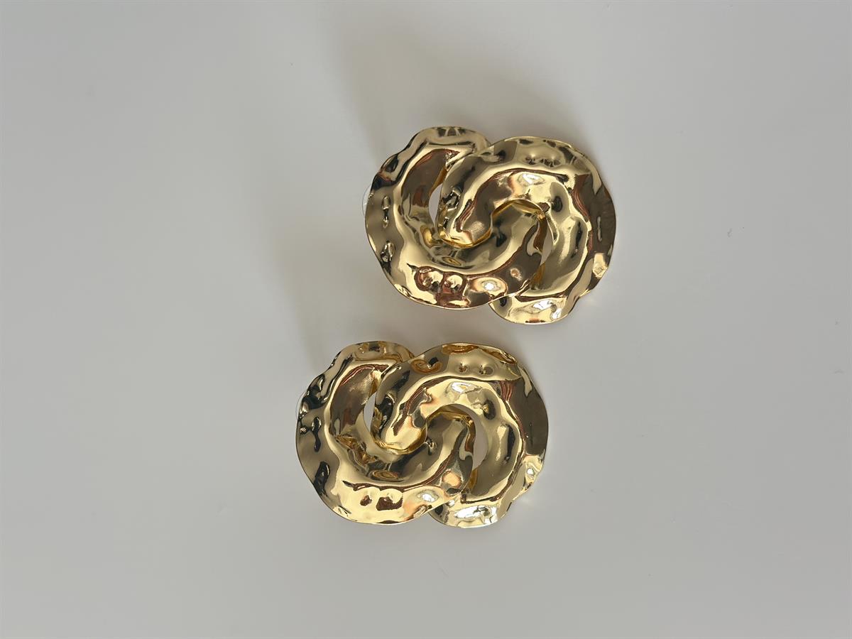 İç İçe Geçme Marka Model Gold Küpe 4cm
