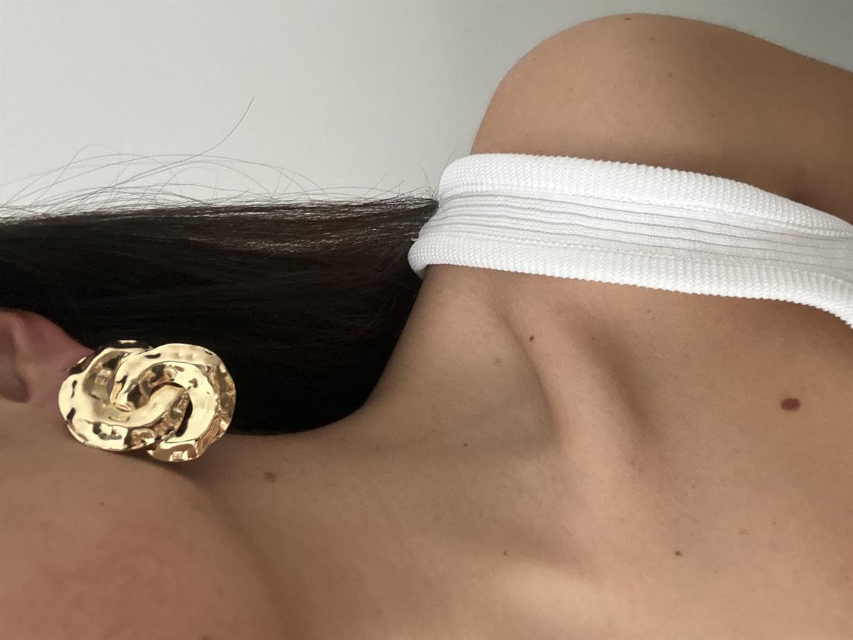 İç İçe Geçme Marka Model Gold Küpe 4cm