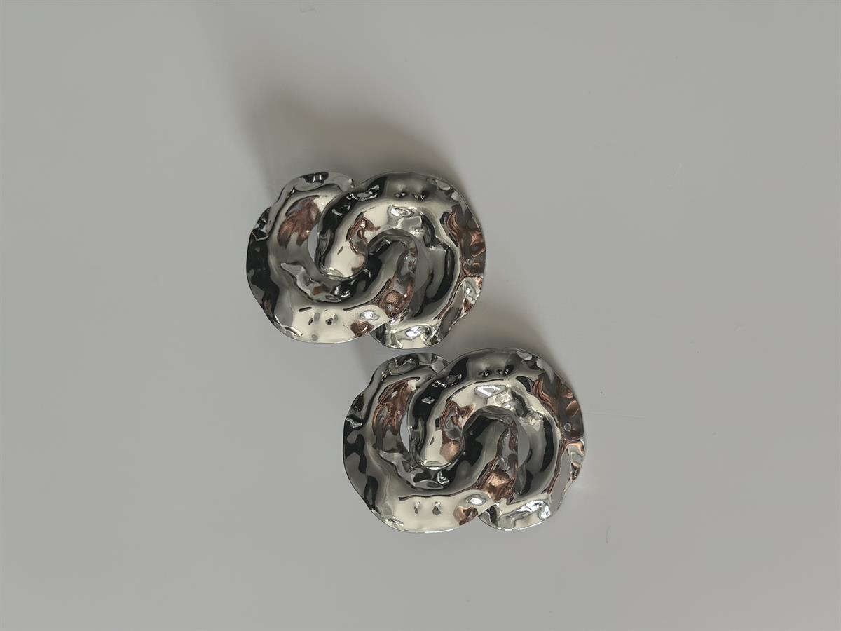 İç İçe Geçme Marka Model Silver Küpe 4cm