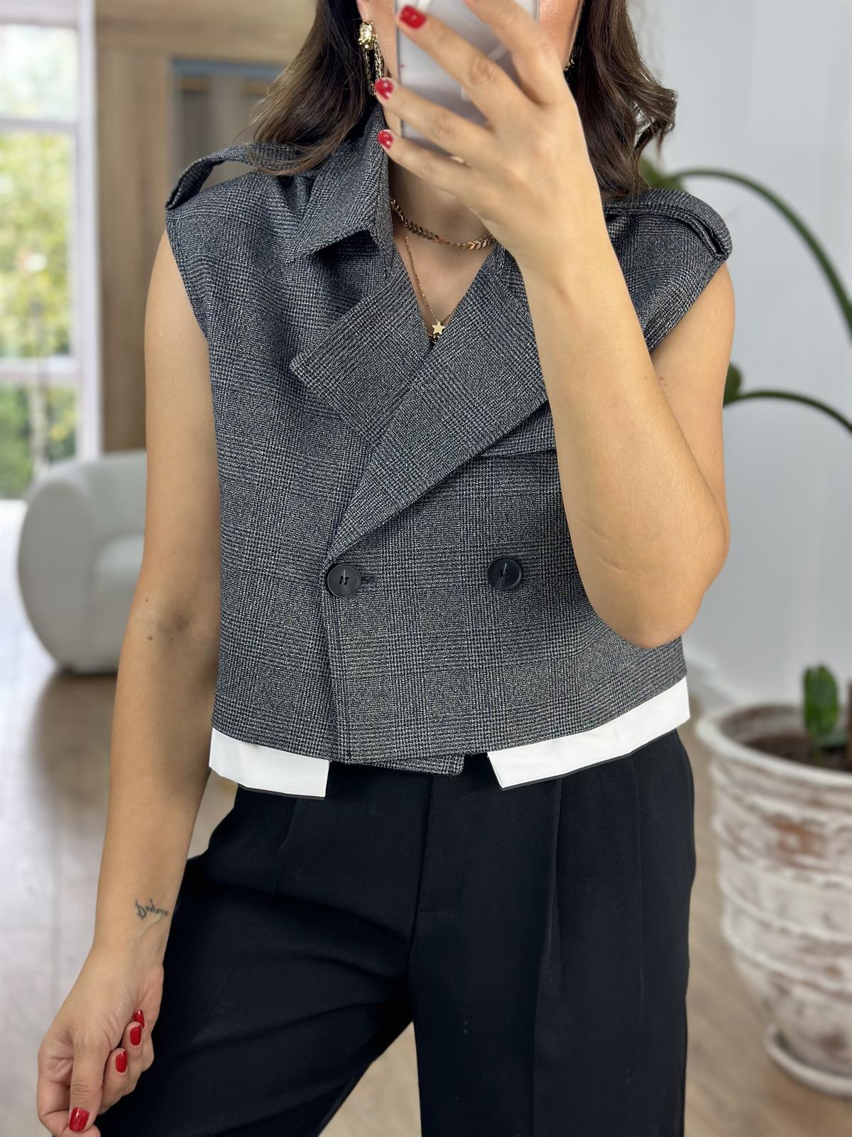 İçerisi Astarlı Gömlek Detaylı Tasarım Yelek